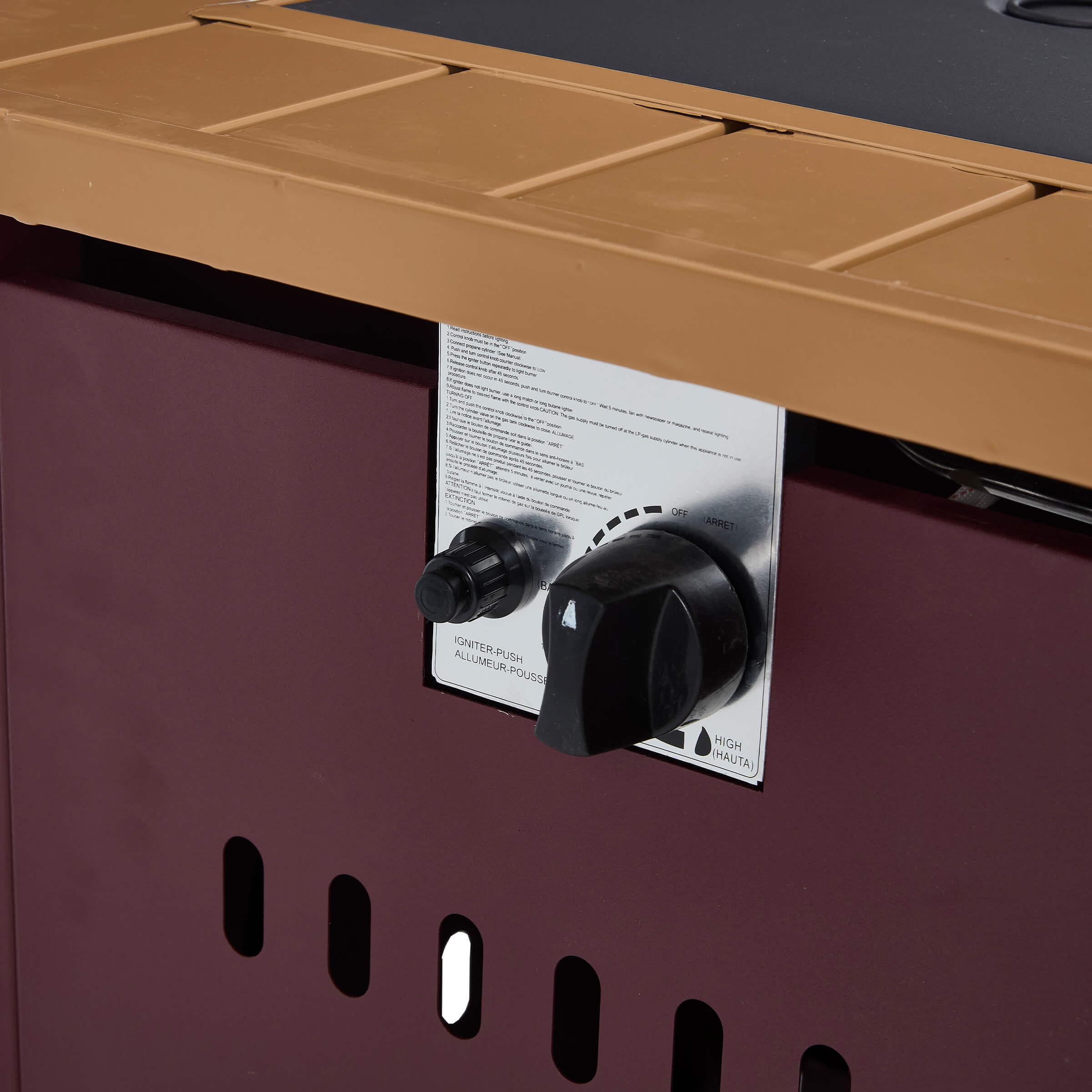 VESCASA 44" Propane Fire Pit Table with Cover Wheels - 1725FP