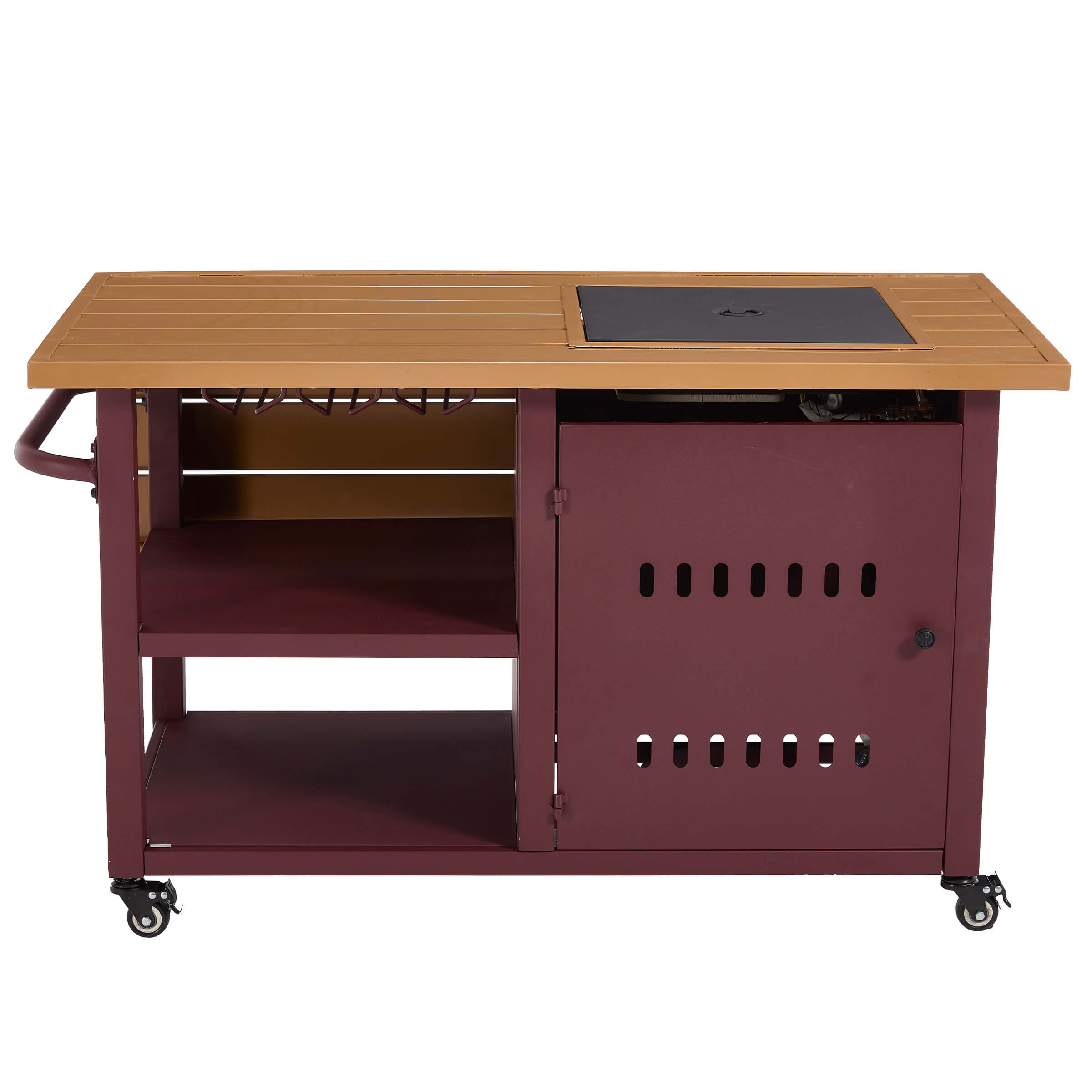 VESCASA 44" Propane Fire Pit Table with Cover Wheels - 1725FP