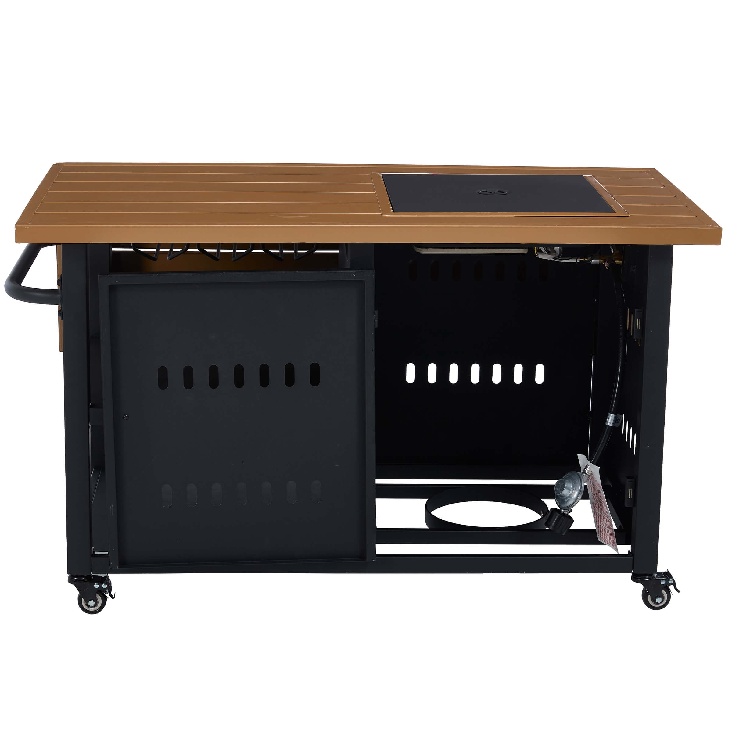 VESCASA 44" Propane Fire Pit Table with Cover Wheels - 1725FP