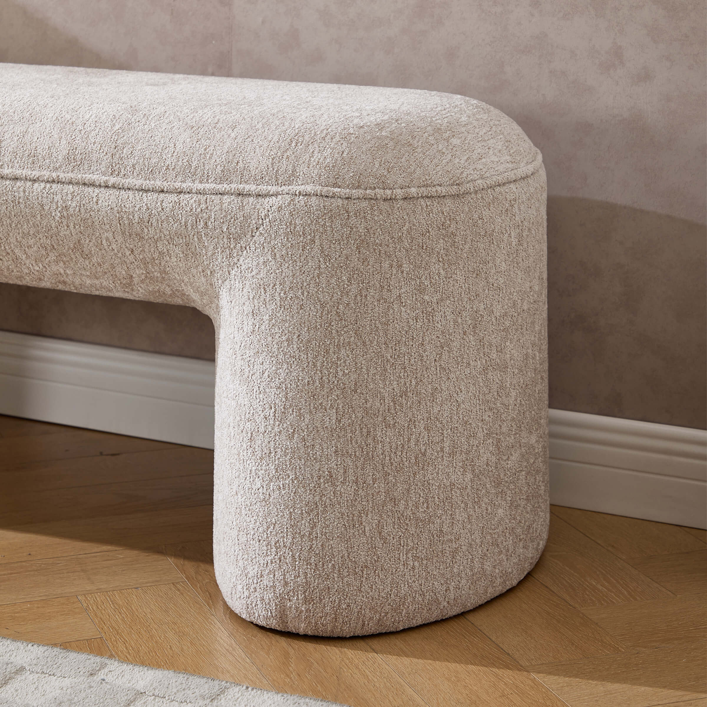 ZH4YOU 53"W Bedroom Bench with 2 Small Stools - 2653BH