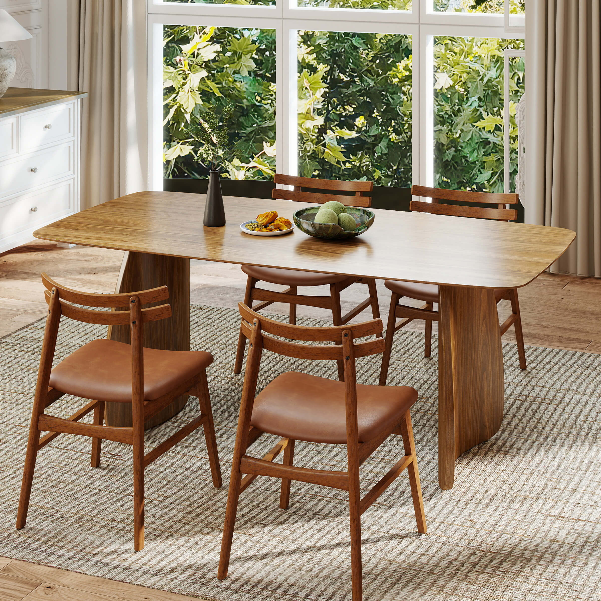 VESCASA Dining Chairs with Curved Open Back - 60131DC