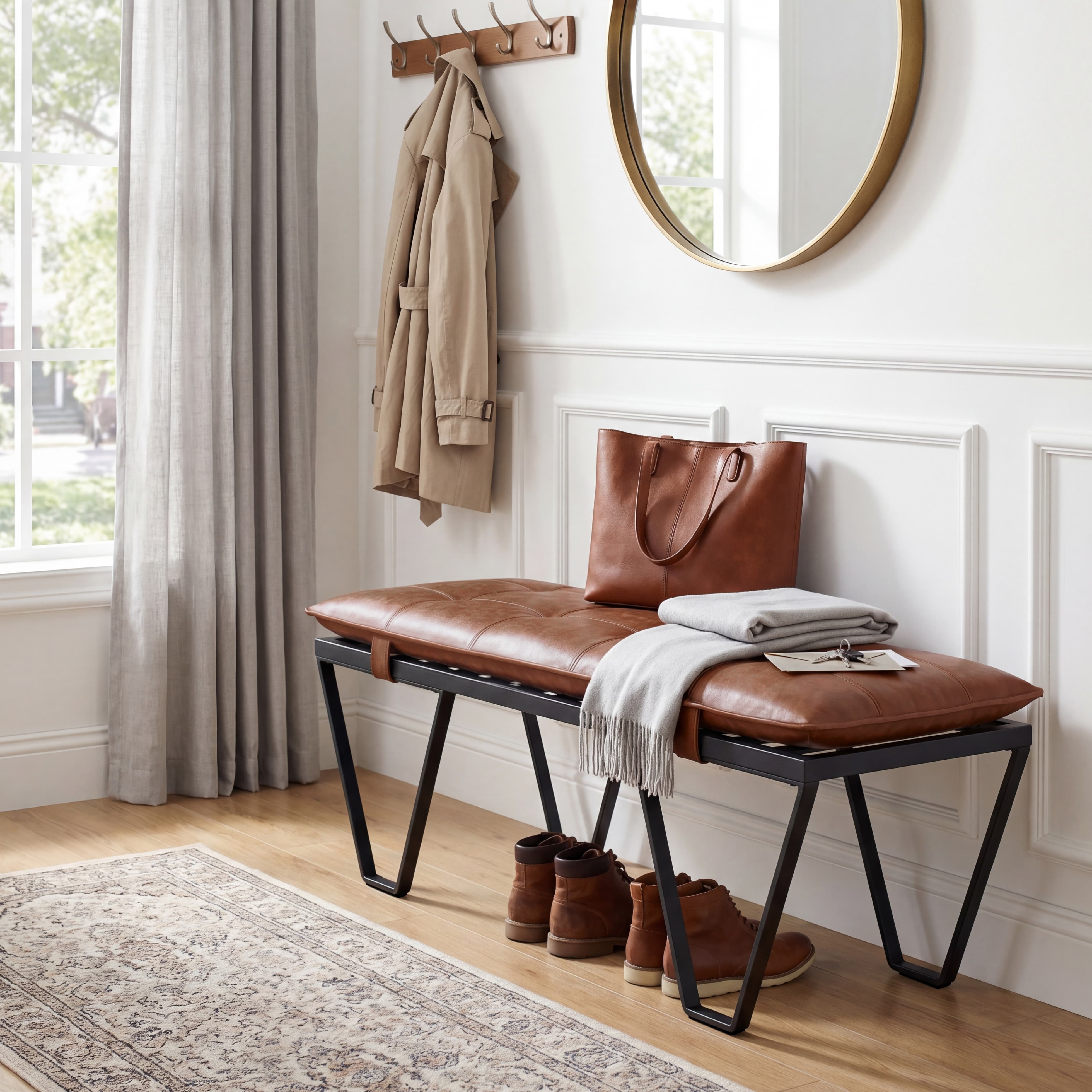 49" Modern Industrial Entryway Bench - 5005BH
