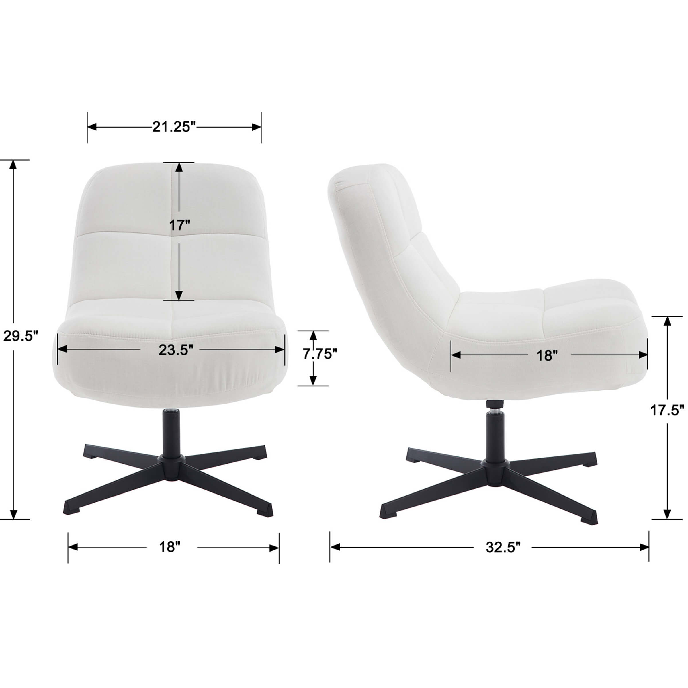 VESCASA Swivel Chenille Accent Side Chair 1 PCS - 51001AC