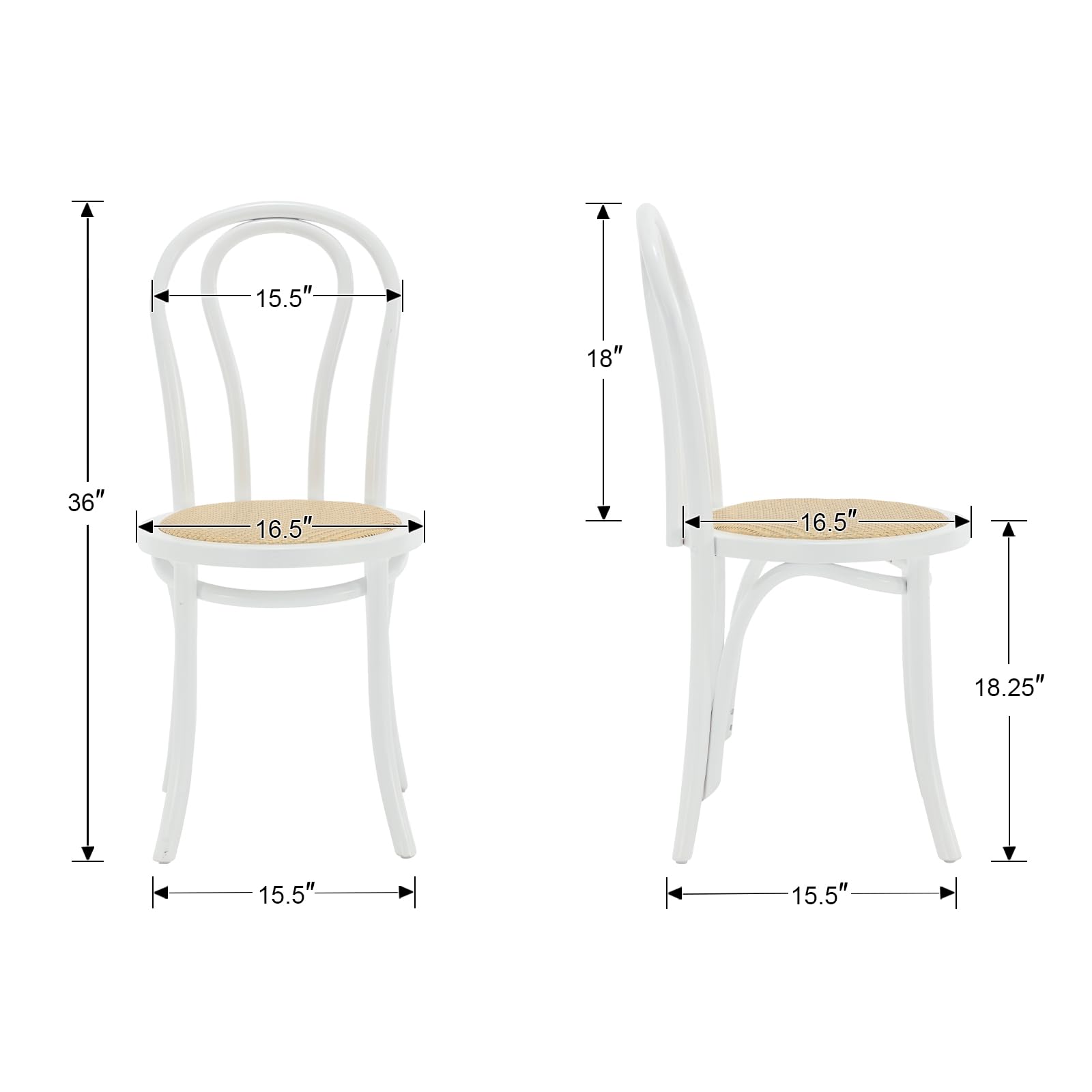 Kmax French Country Bentwood Dining Chairs Set of 2 - X019DC