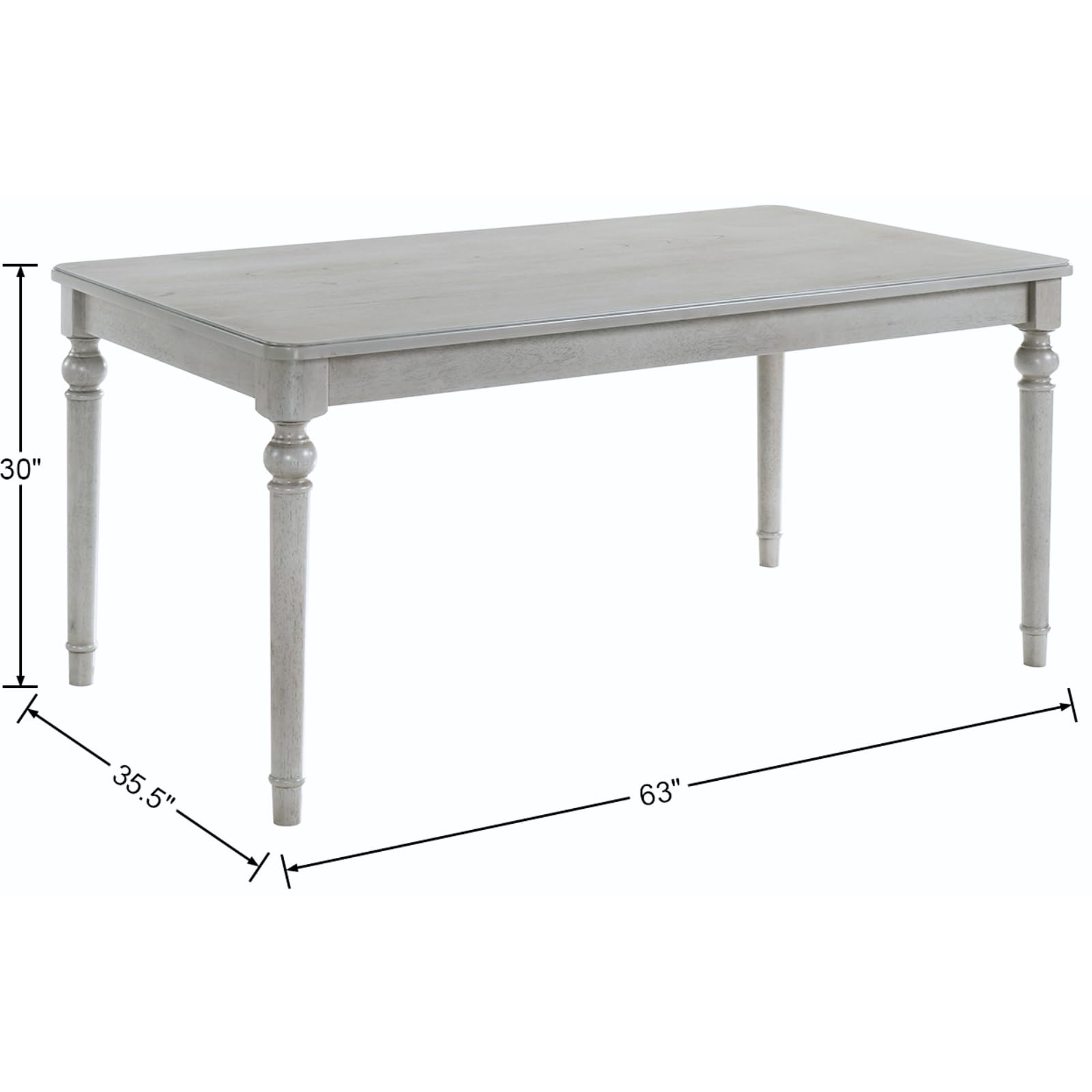 Janoray 63"W Rustic Solid Wood Dining Table - 3204DT