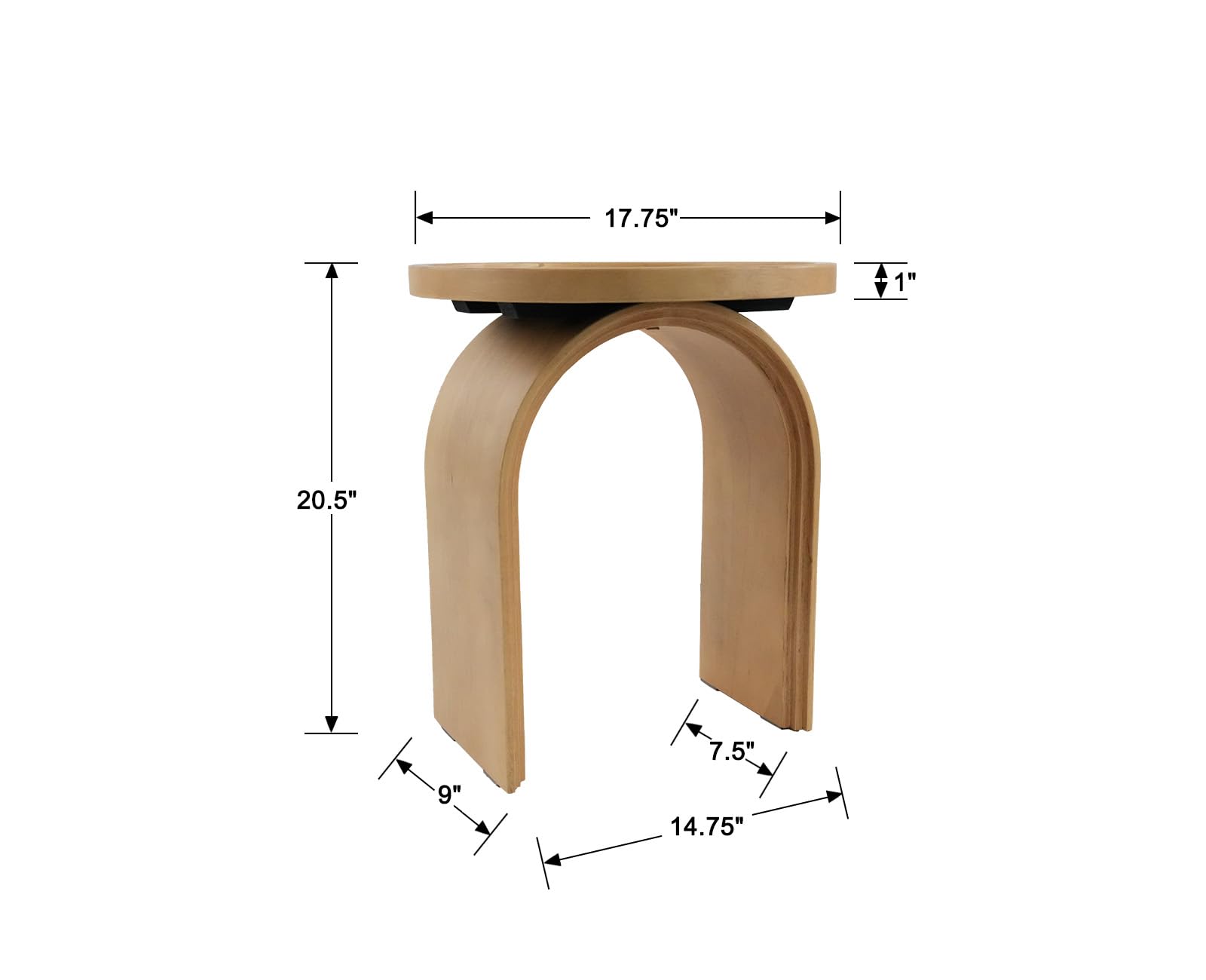 Kmax 17.7”W Modern Round Side Table - 00023ST