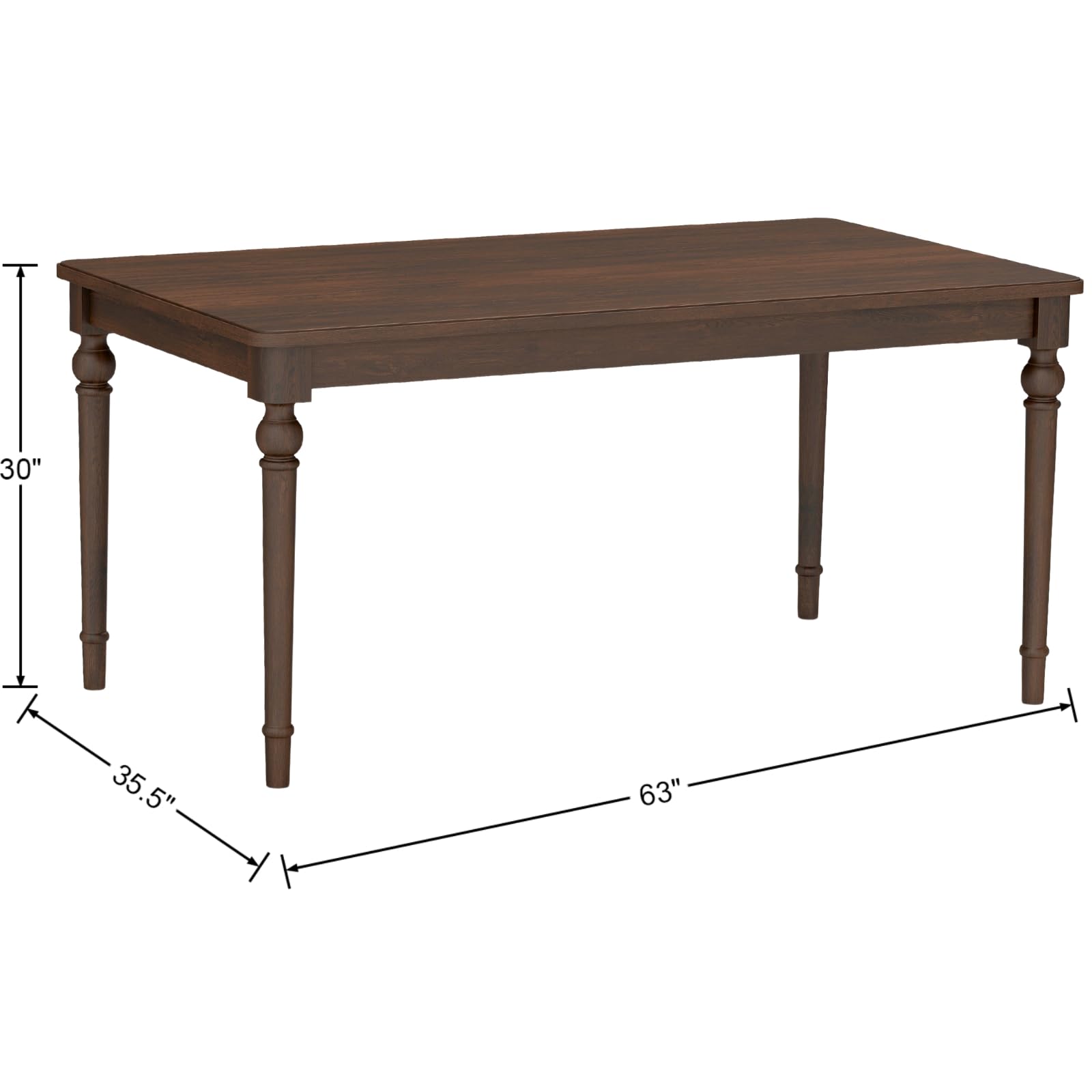 Janoray 63"W Rustic Solid Wood Dining Table - 3204DT