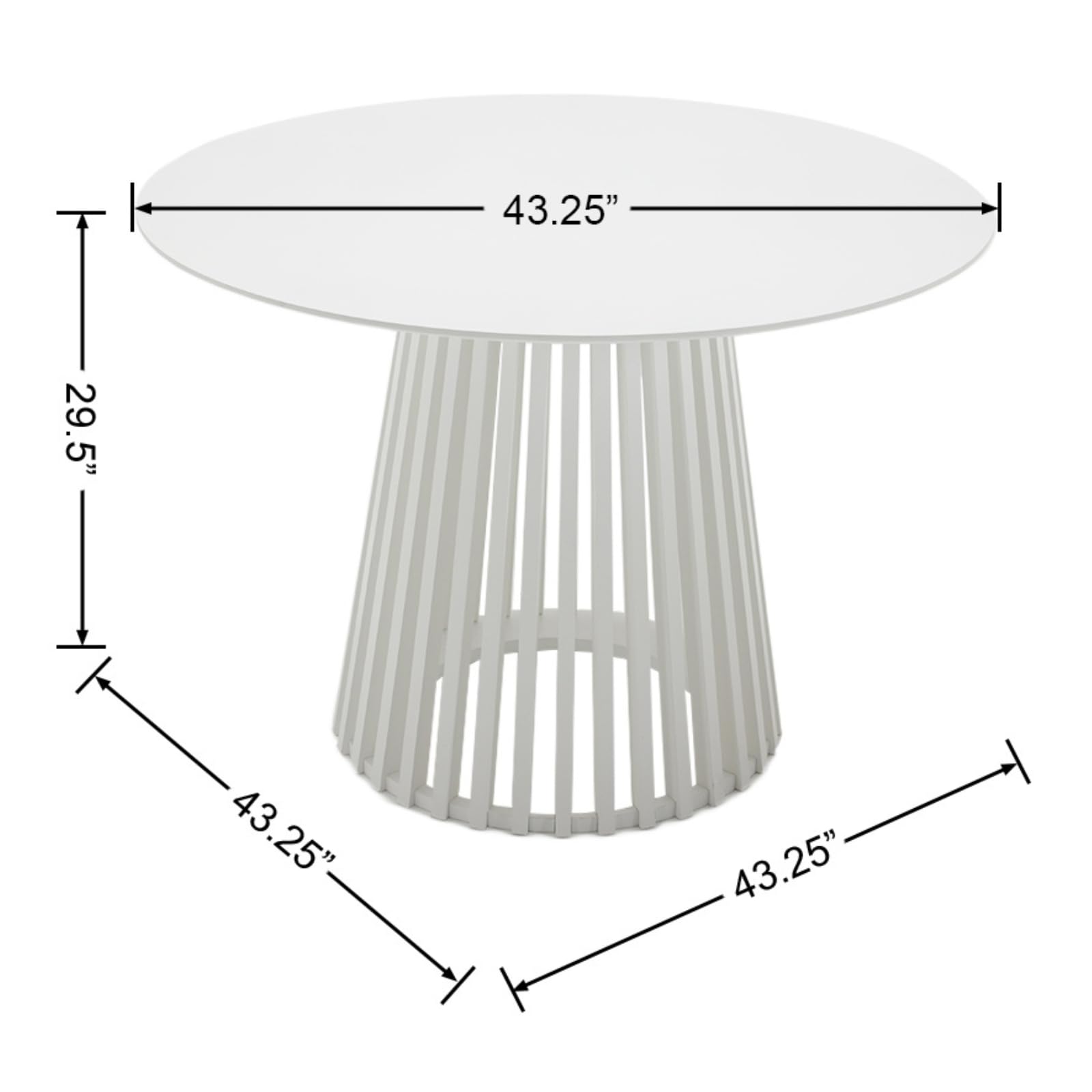 ROCITY 43 Inch Black Kitchen Table - 19008DT