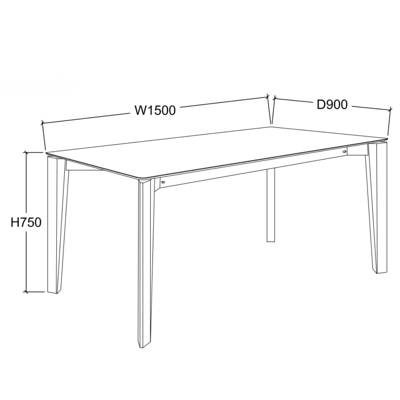 ROCITY 59" L Rectangular Wooden Dining Table - 2012TT