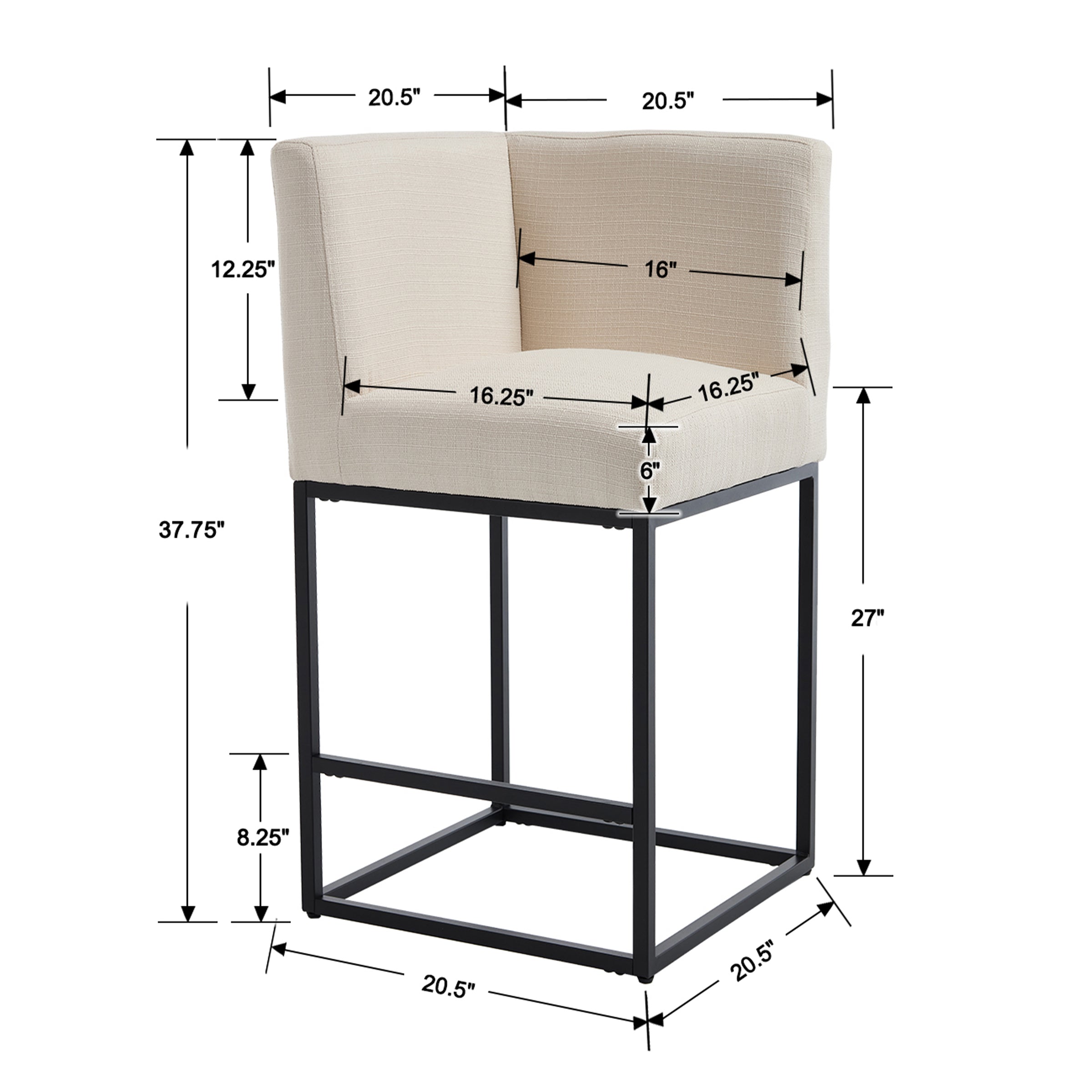 VESCASA Double Sides Linen Counter Stools - 5691CS