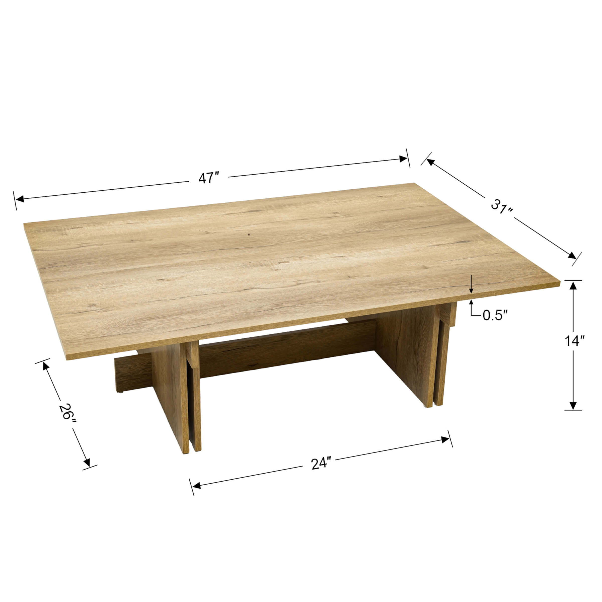 EALSON Mid Century Wood Coffee Table - 10225CT