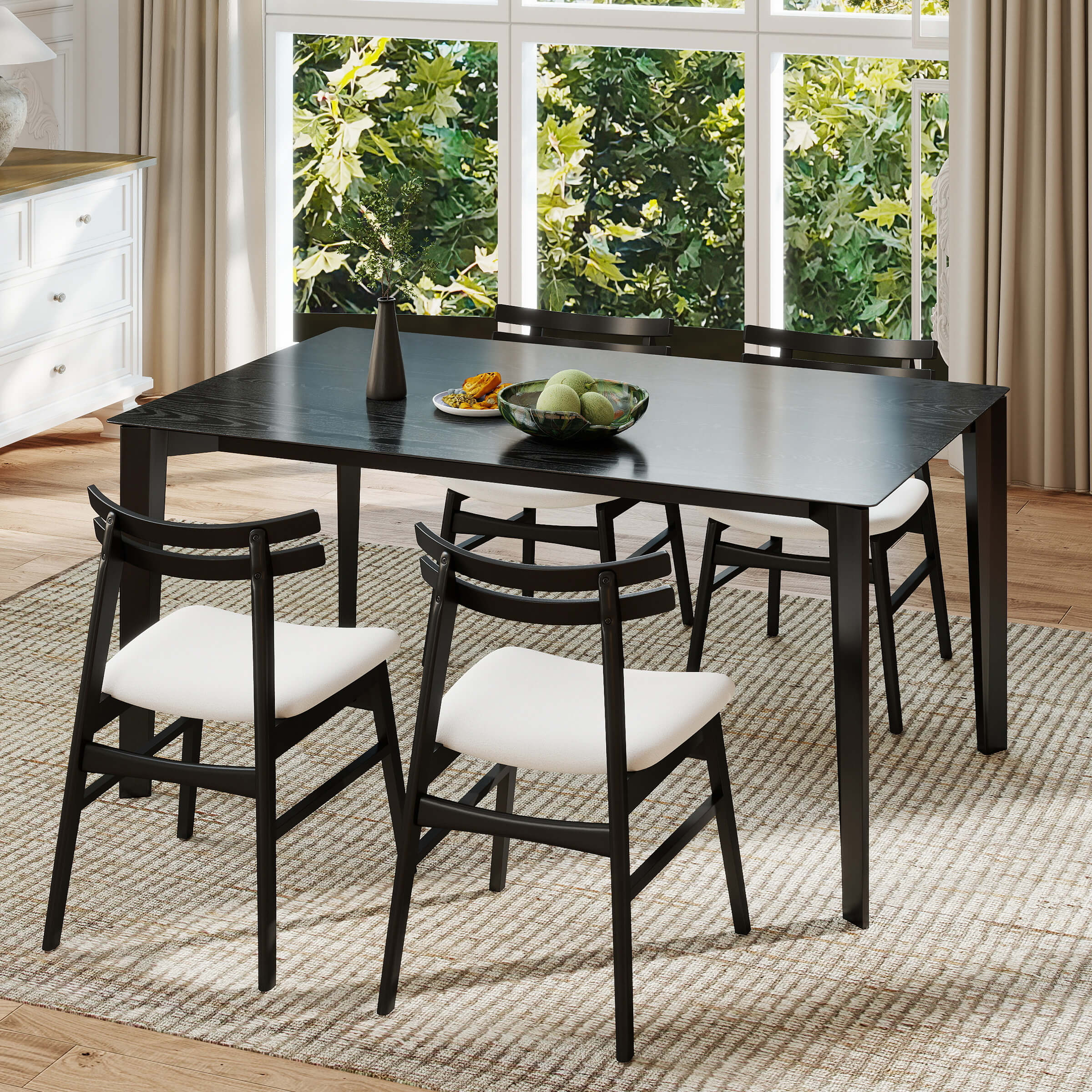 VESCASA Dining Chairs with Curved Open Back - 60131DC