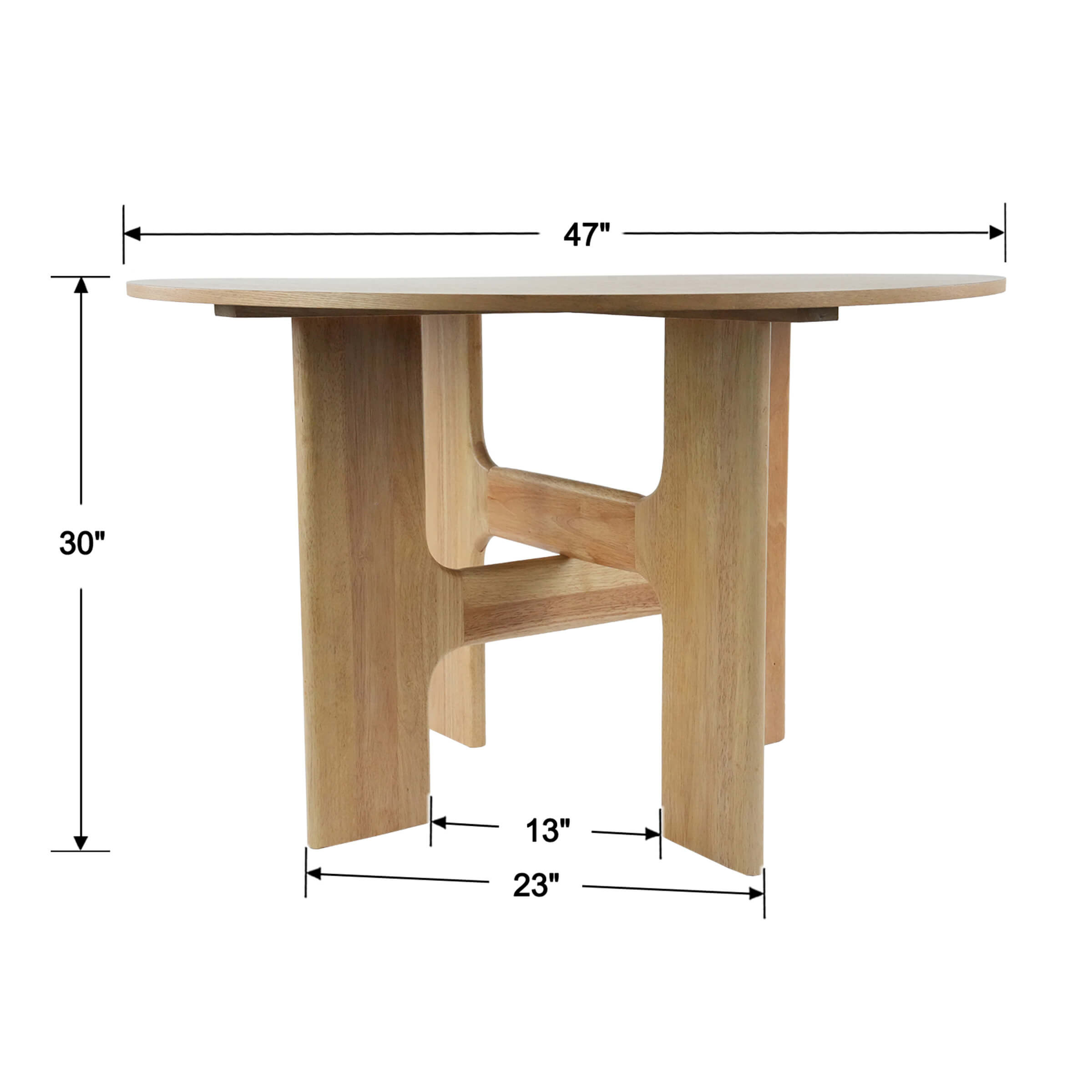 KMAX Round Solid Wood Dining Table for 4-6 People - 00015DT