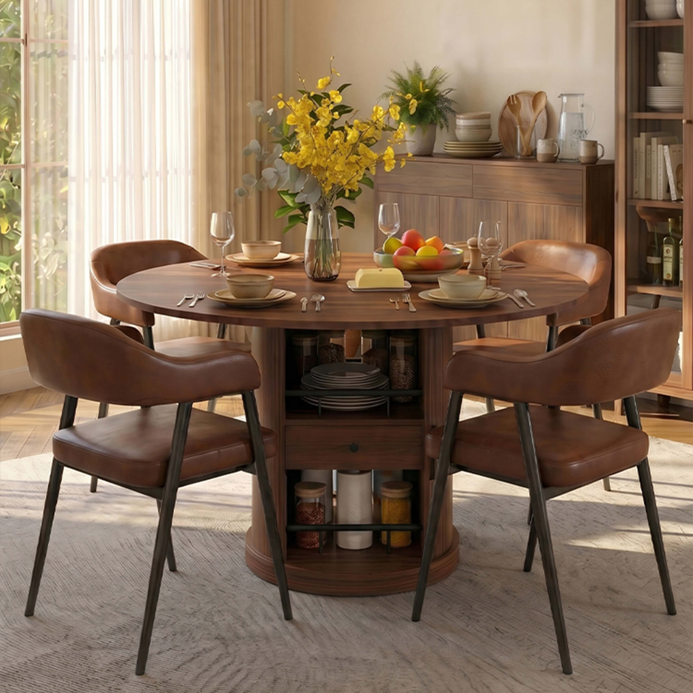 Mid-Century Modern Dining Sets for 4-6 People