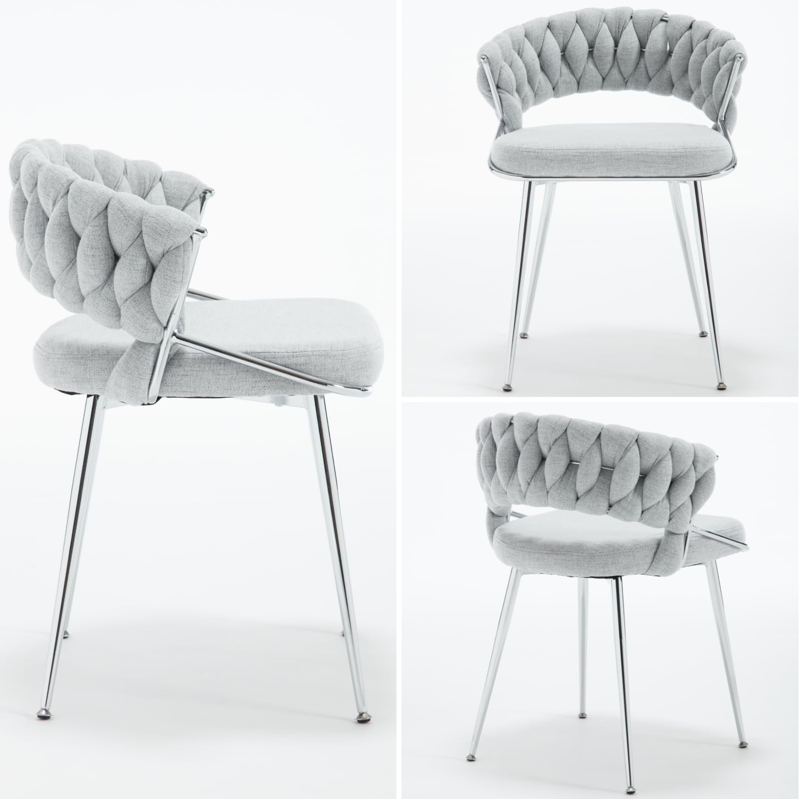 CHICAURA Woven Velvet Dining Chairs Set of 2 - 1561DC