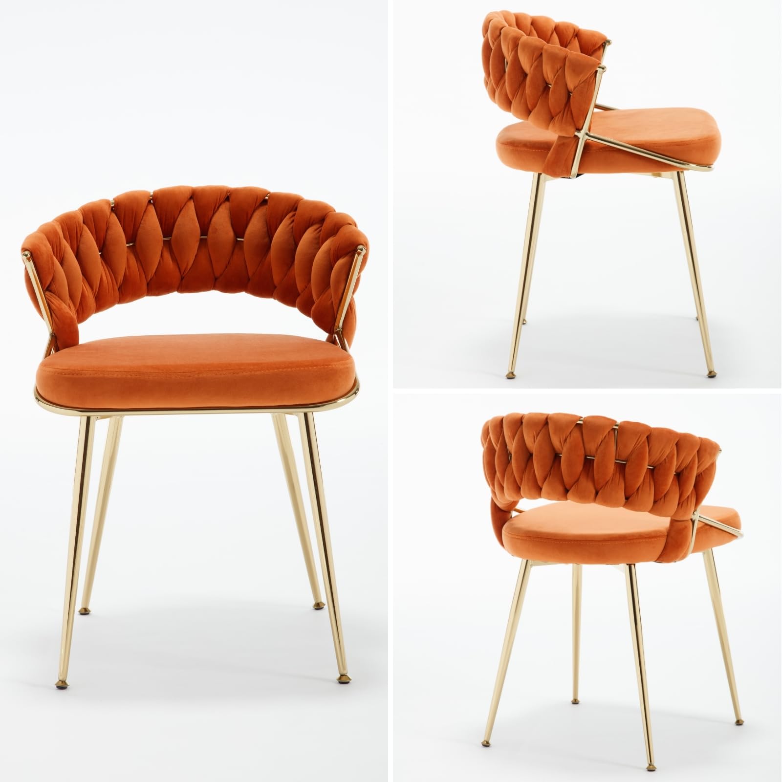 CHICAURA Woven Velvet Dining Chairs Set of 2 - 1561DC