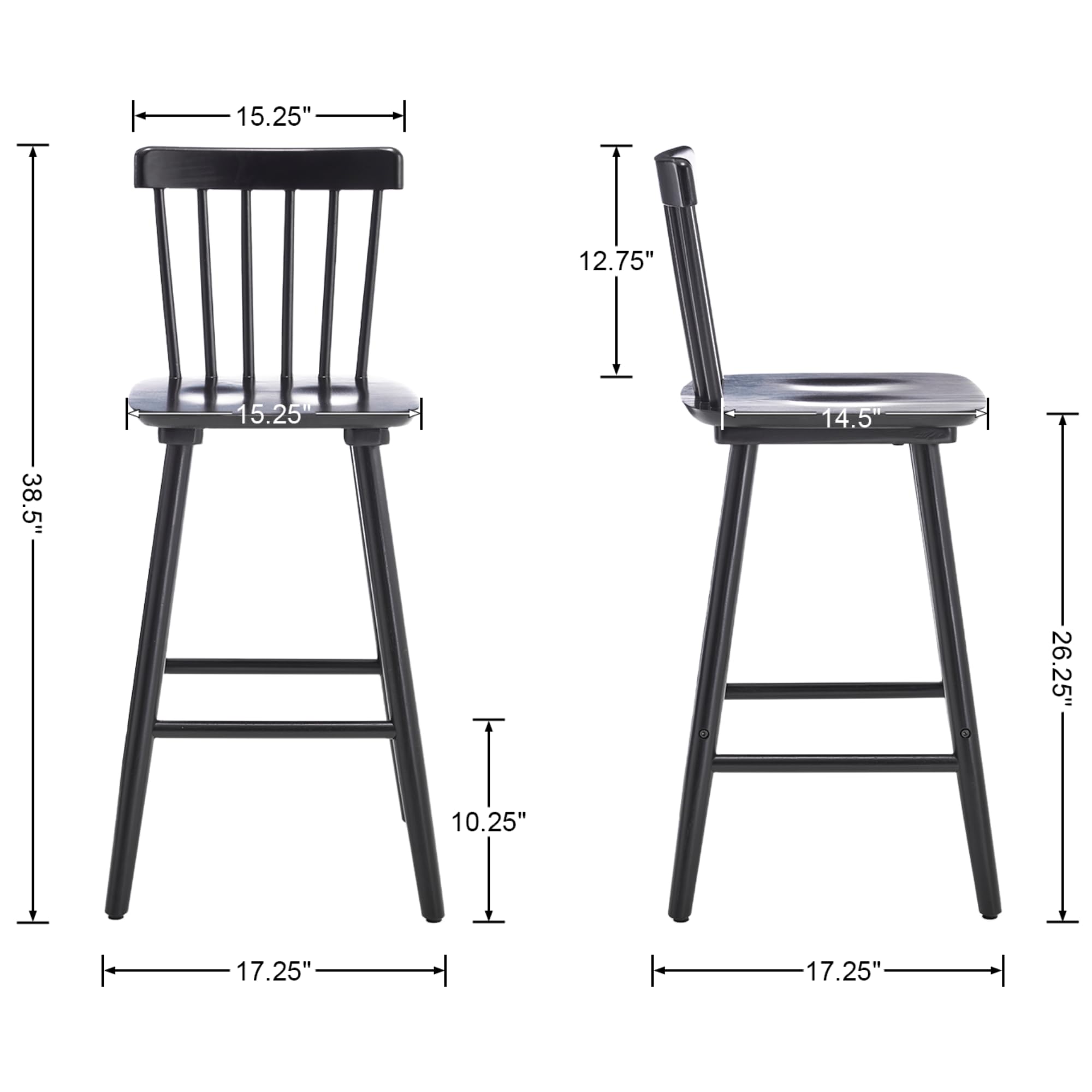 Janoray 26"H Wooden Counter Stools Set of 2 - X021CS