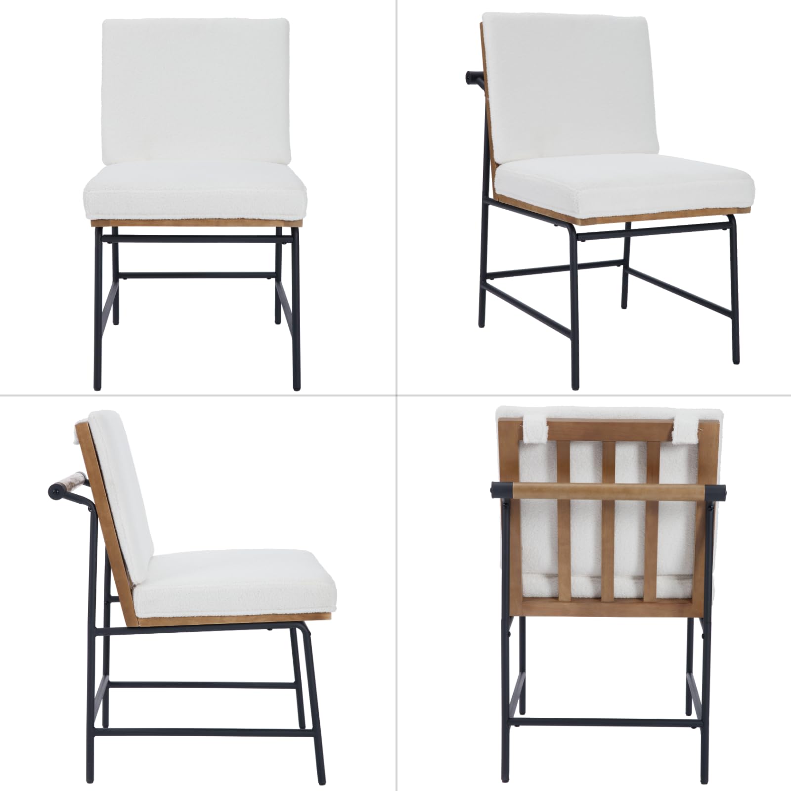 CIMOTA Metal Legs Armless Dining Chairs Set of 2 - 1912DC