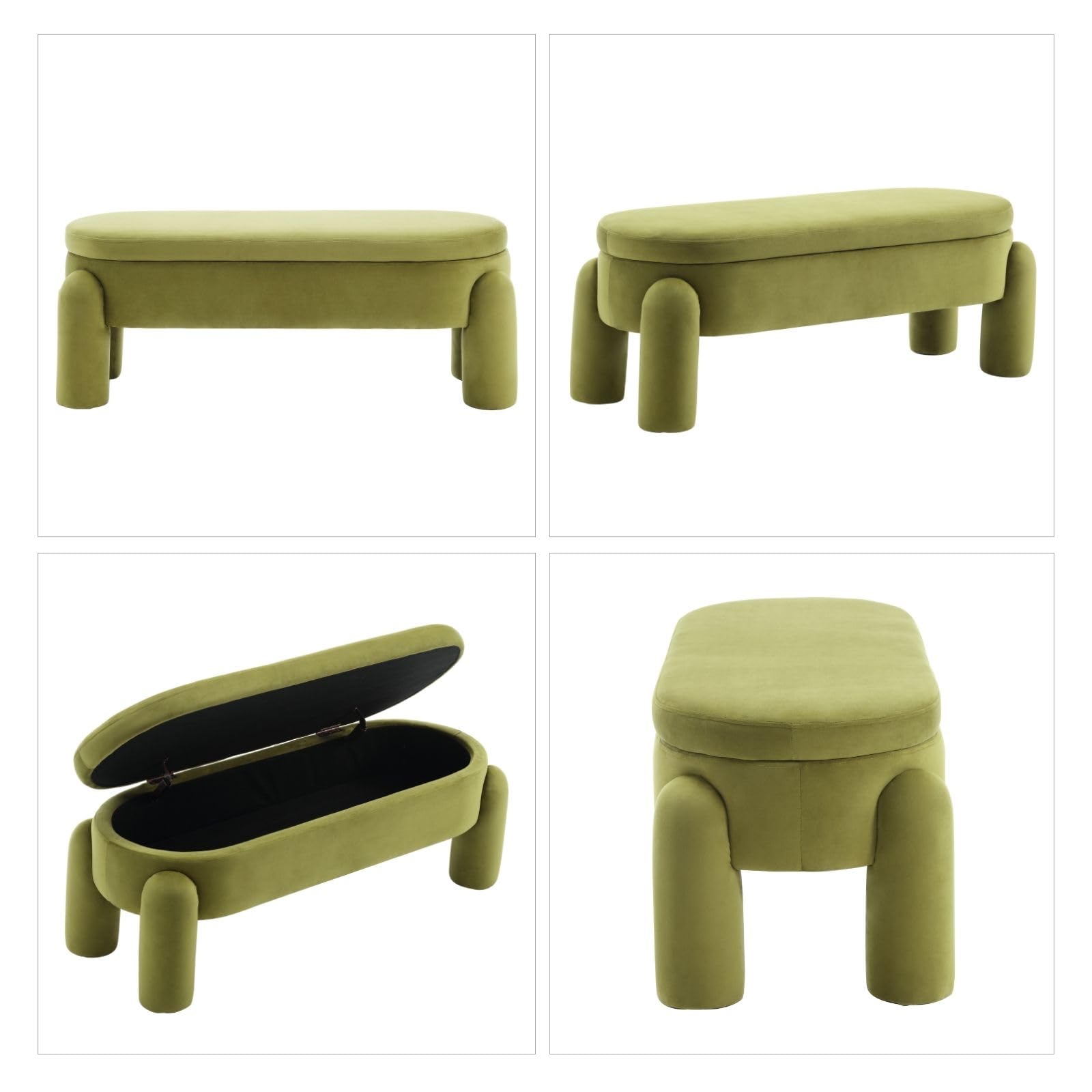 ROCITY Modern Upholstered Storage Bench - 2566BH