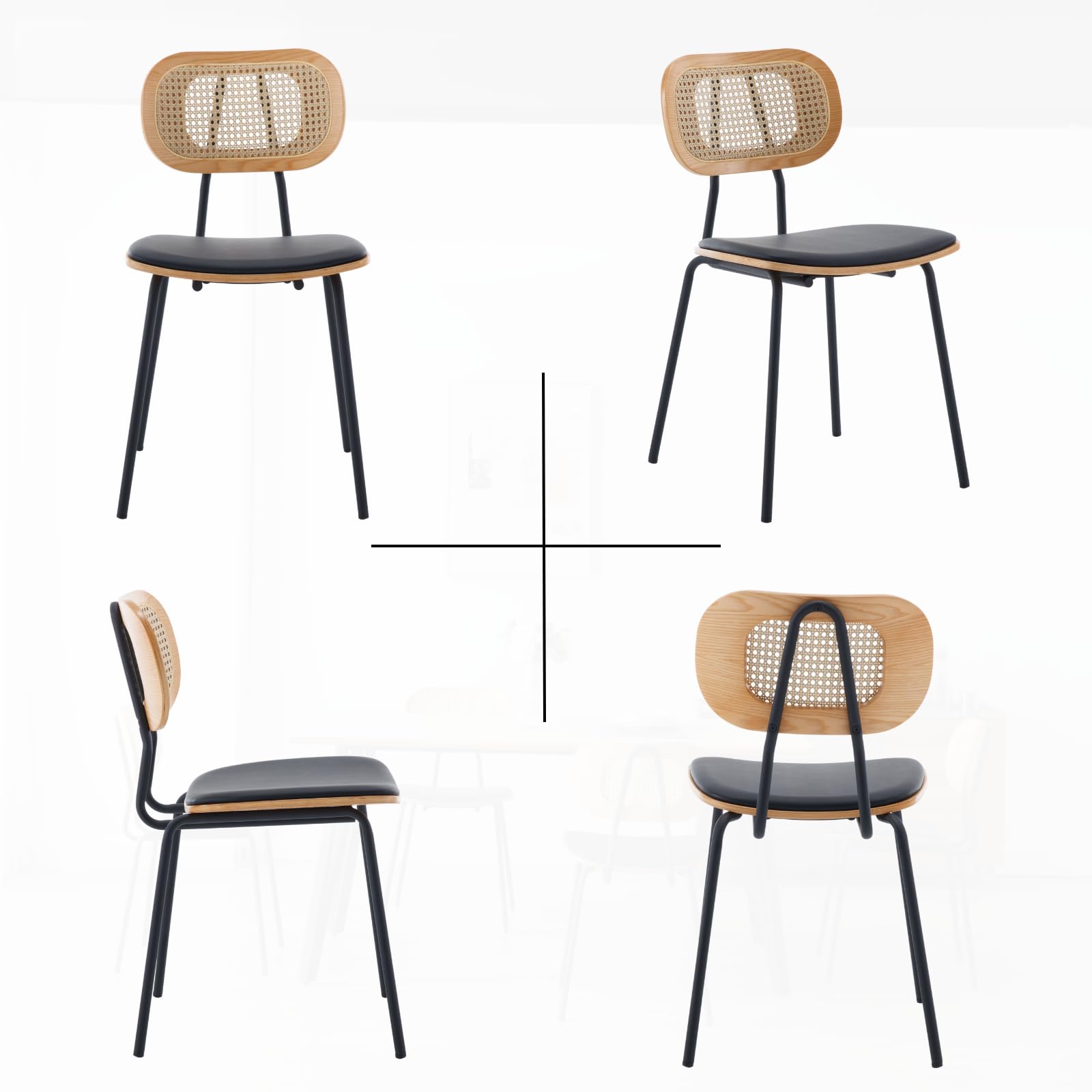 Kmax Rattan Back Dining Chairs Set of 2 - 6647DC