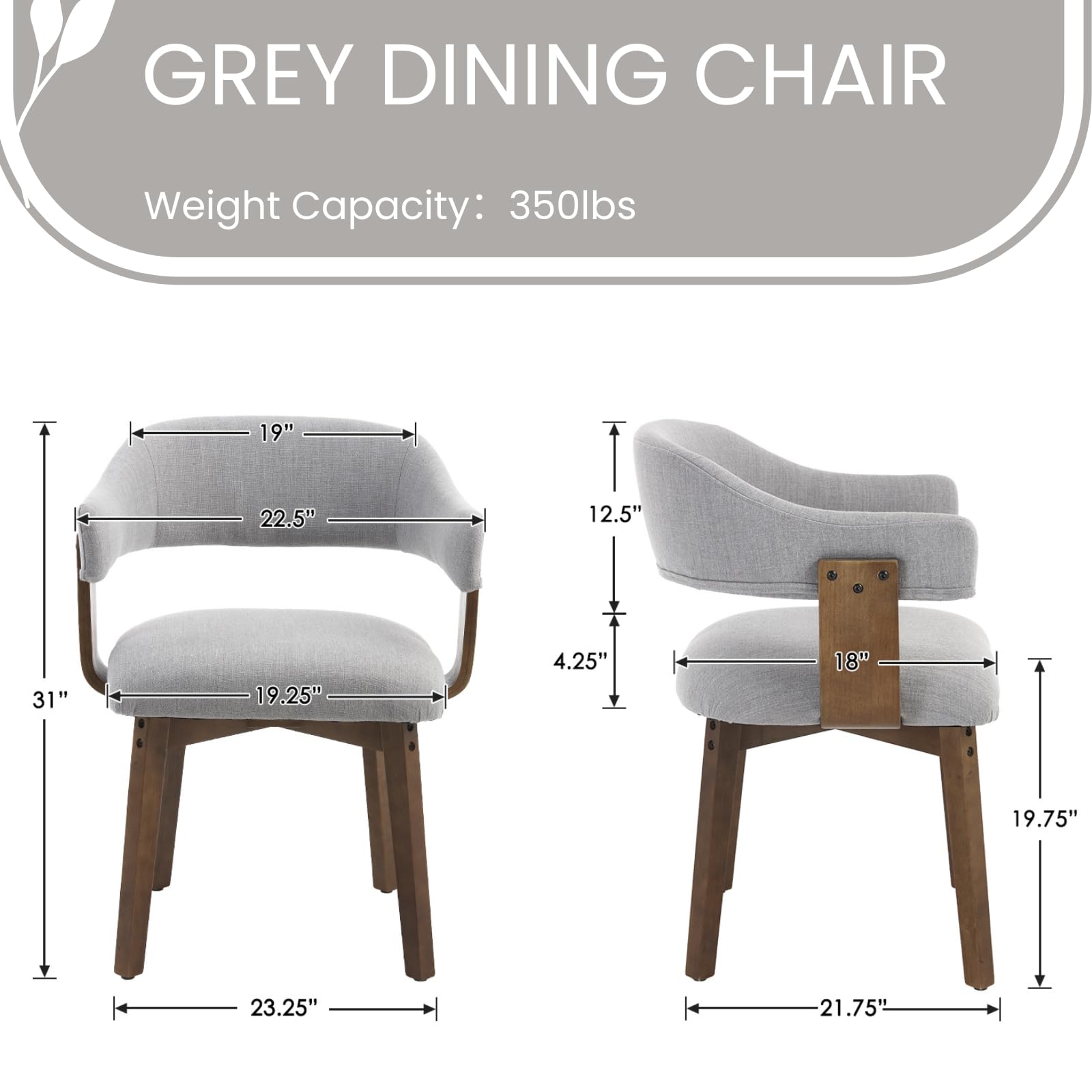 EALSON Barrel Dining Chairs Set of 2 - 10075DC