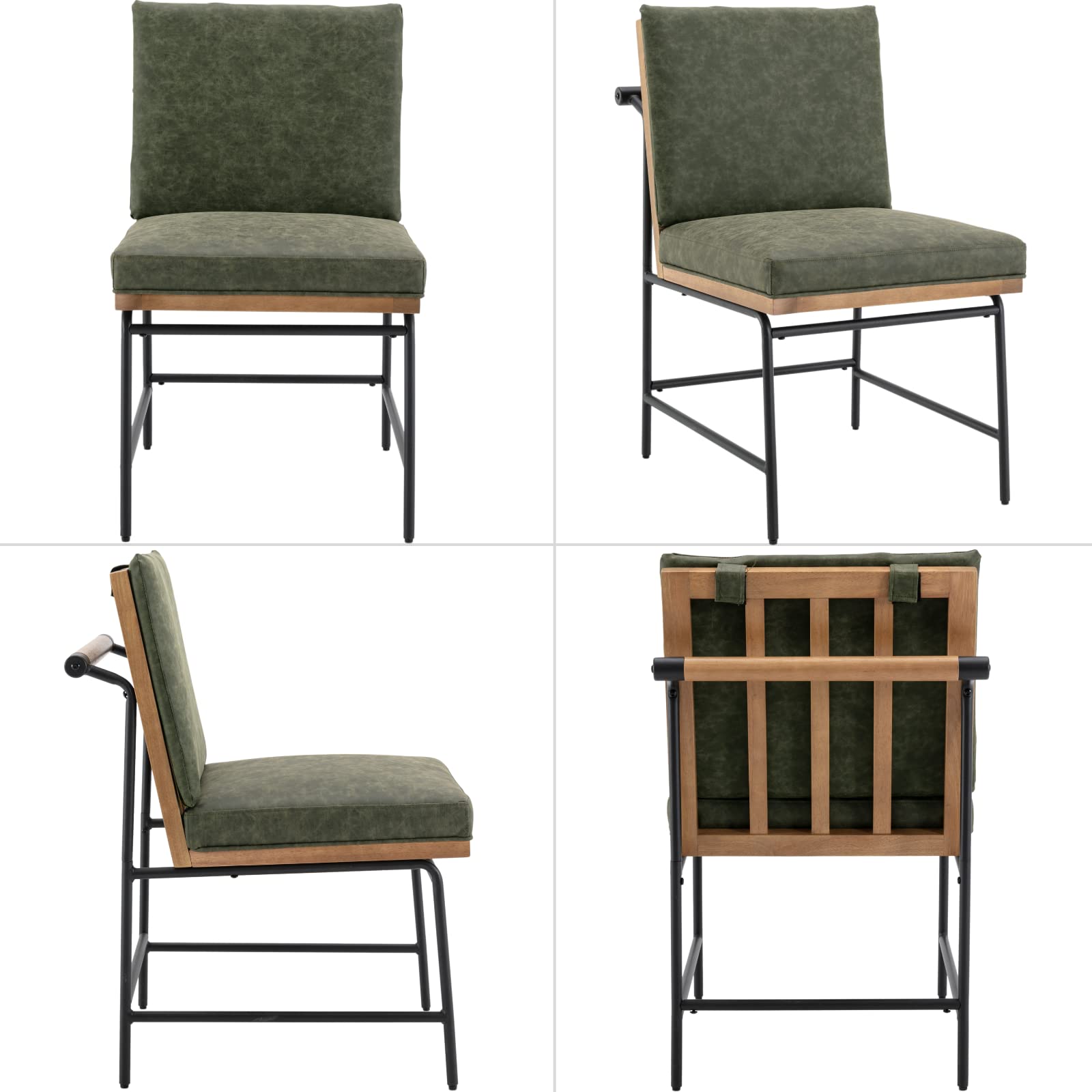 CIMOTA Metal Legs Armless Dining Chairs Set of 2 - 1912DC