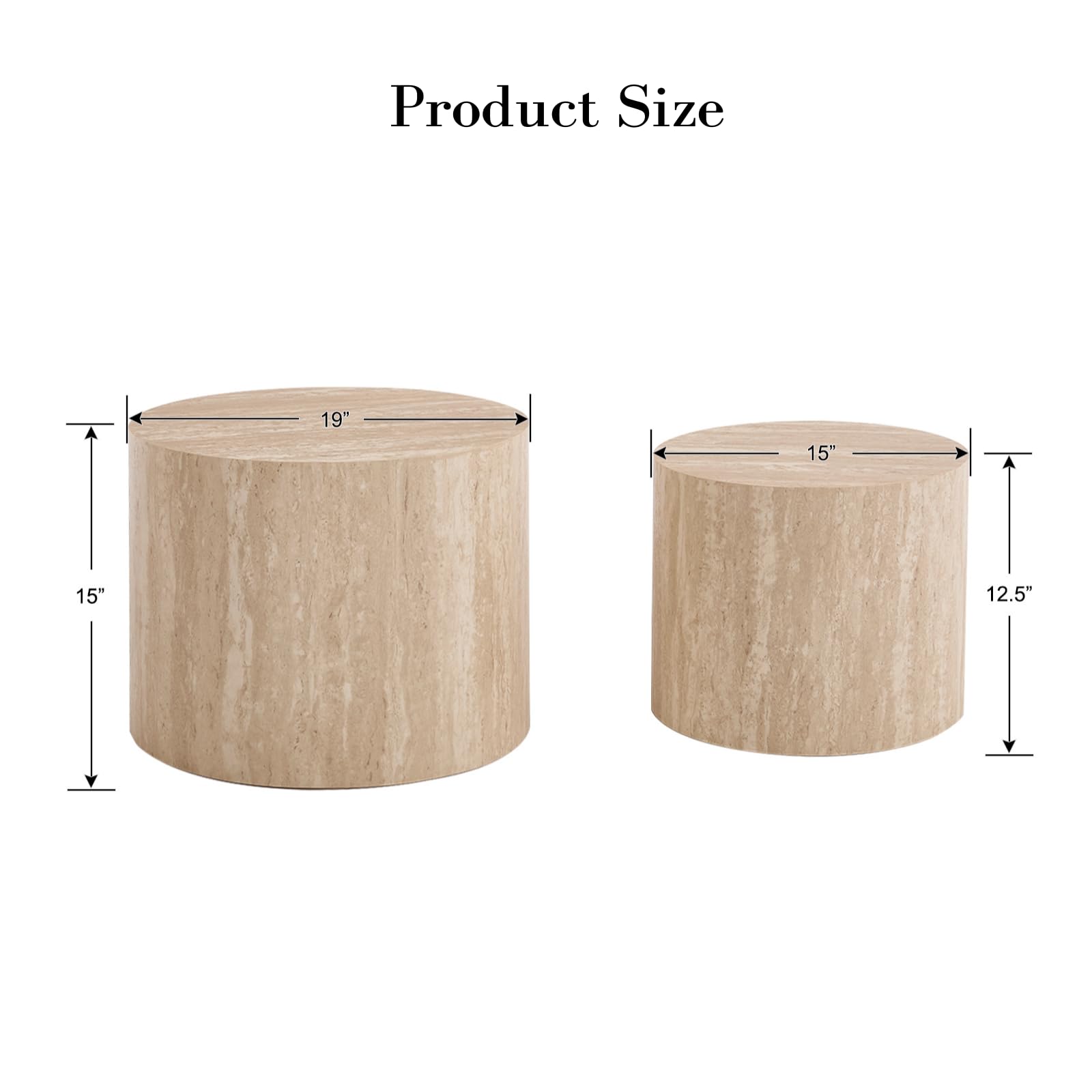 CIMOTA Round Wood Nesting Coffee Table Set of 2 - 24060CT
