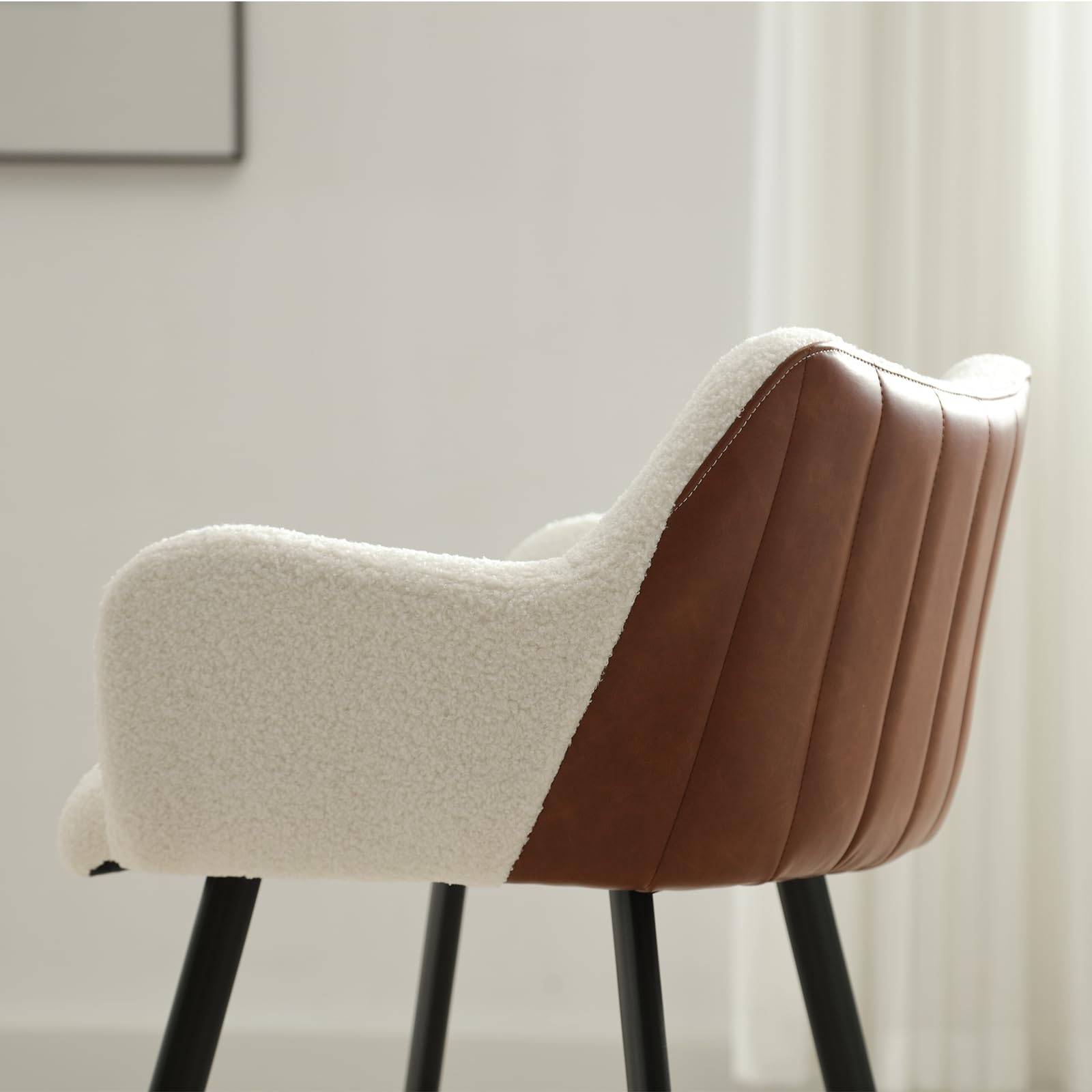 VESCASA 26"H Modern Linen Counter Height Stools Set of 2 - 5029CS