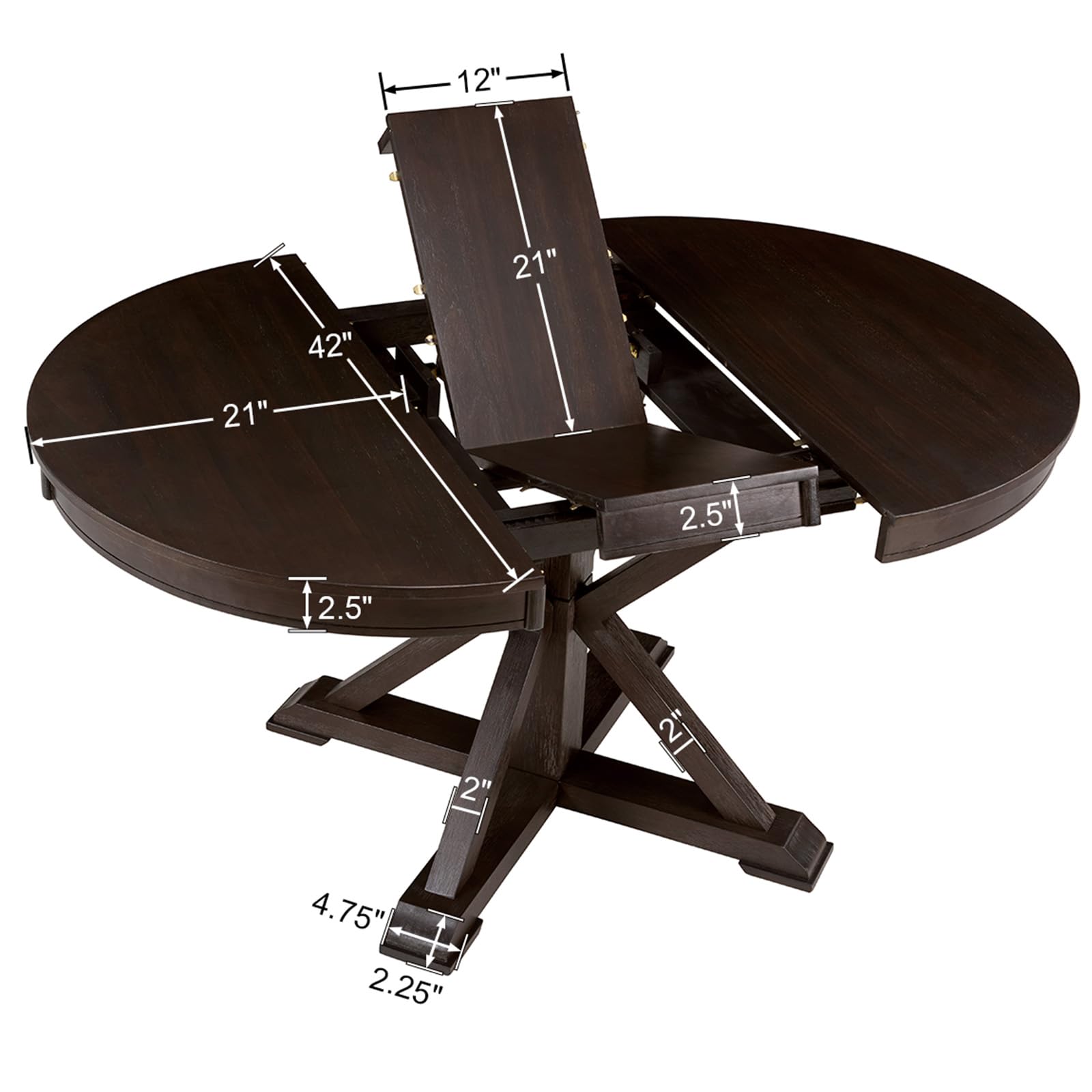 Kmax 42-54"W Round Dining Table - 22191