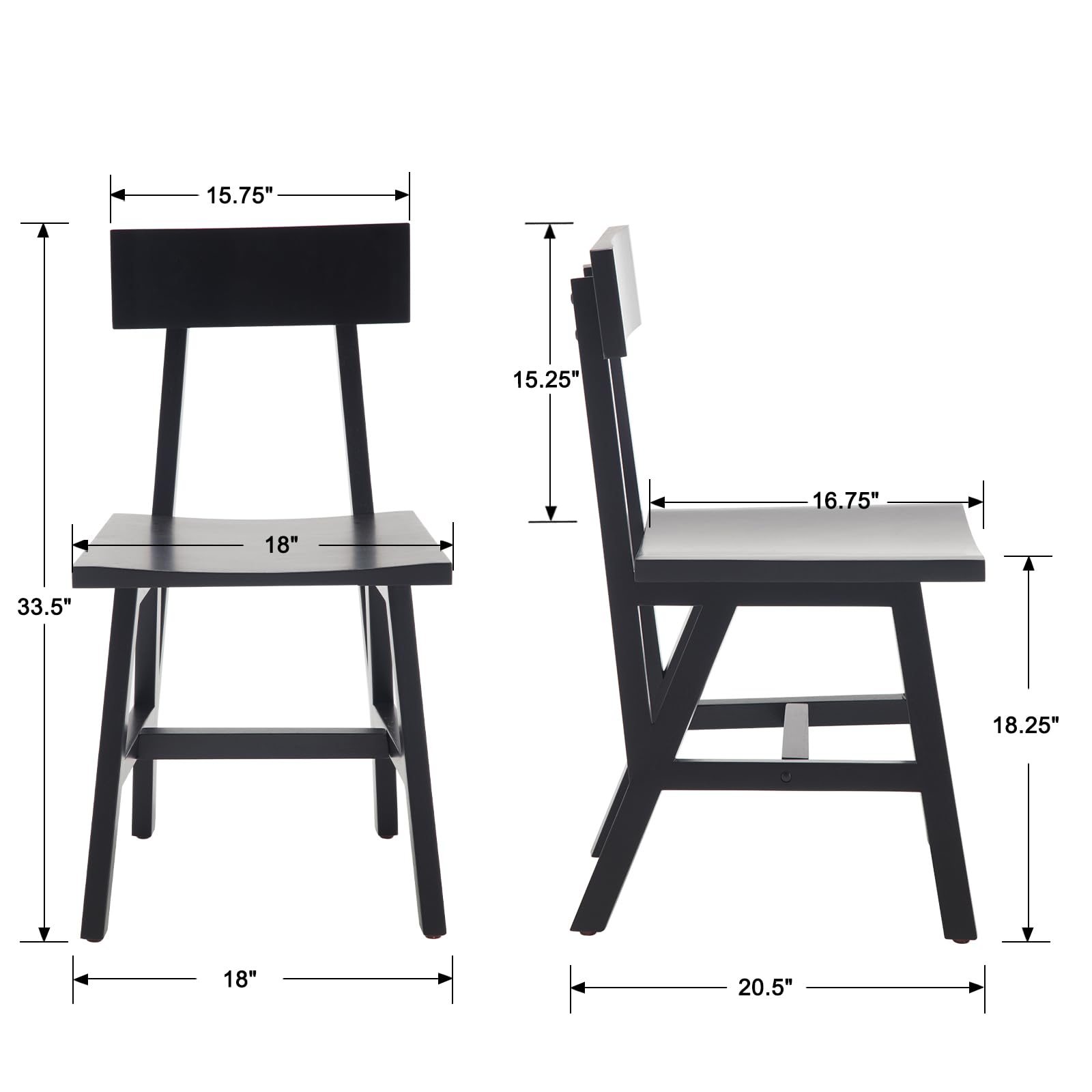 Kmax Oak Wood Dining Chairs Set of 4 - X016DC