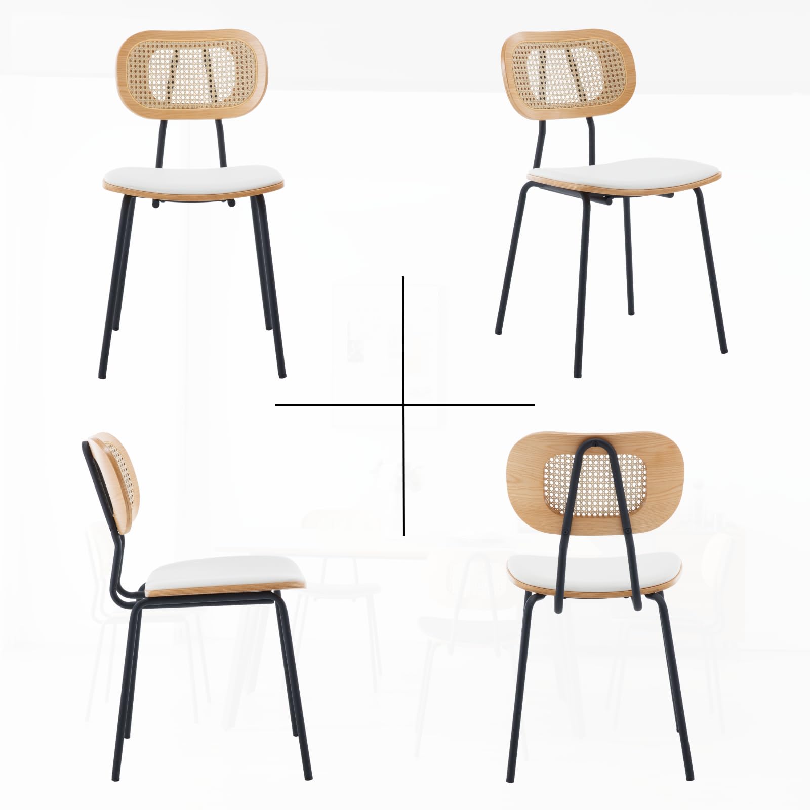 Kmax Rattan Back Dining Chairs Set of 2 - 6647DC