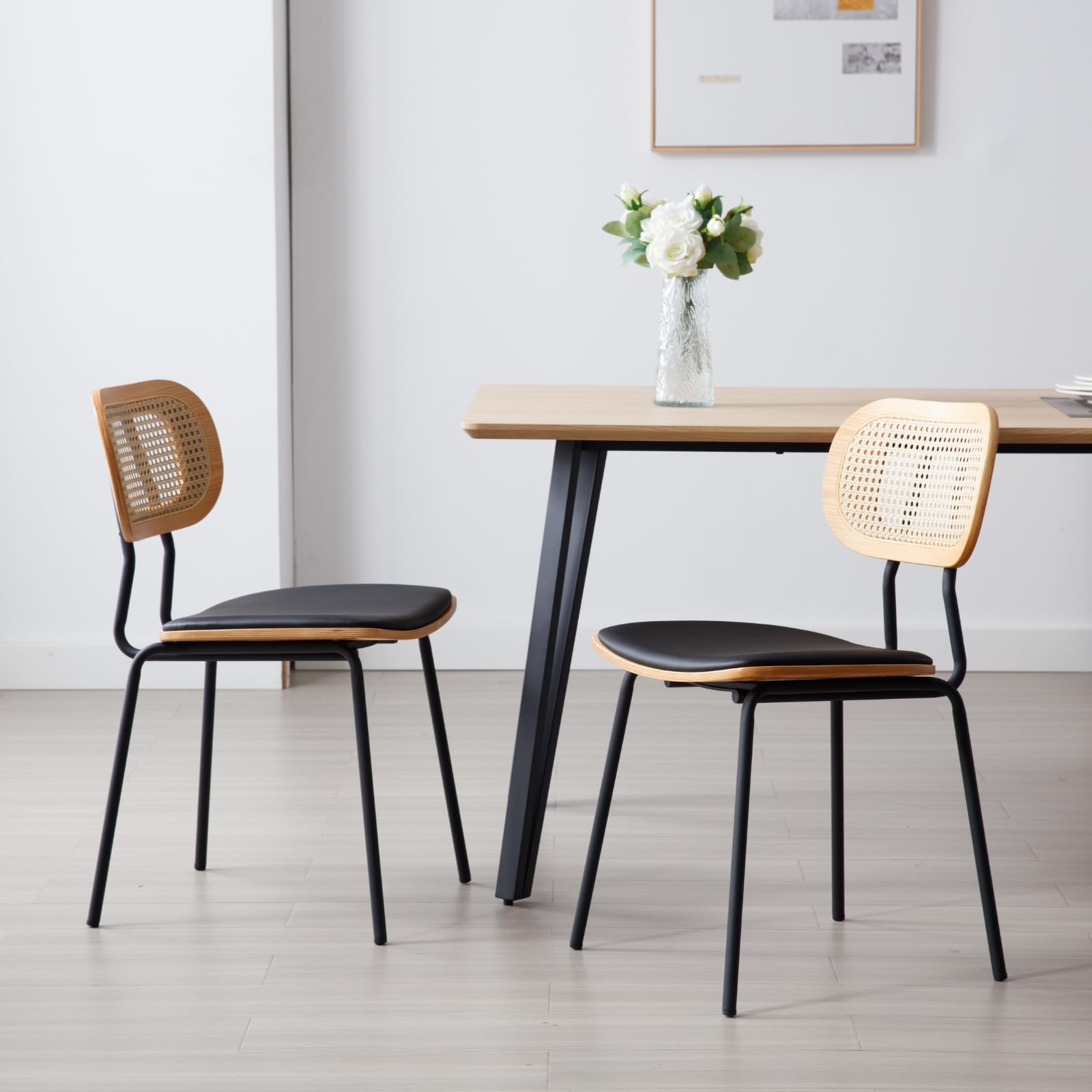 Kmax Rattan Back Dining Chairs Set of 2 - 6647DC