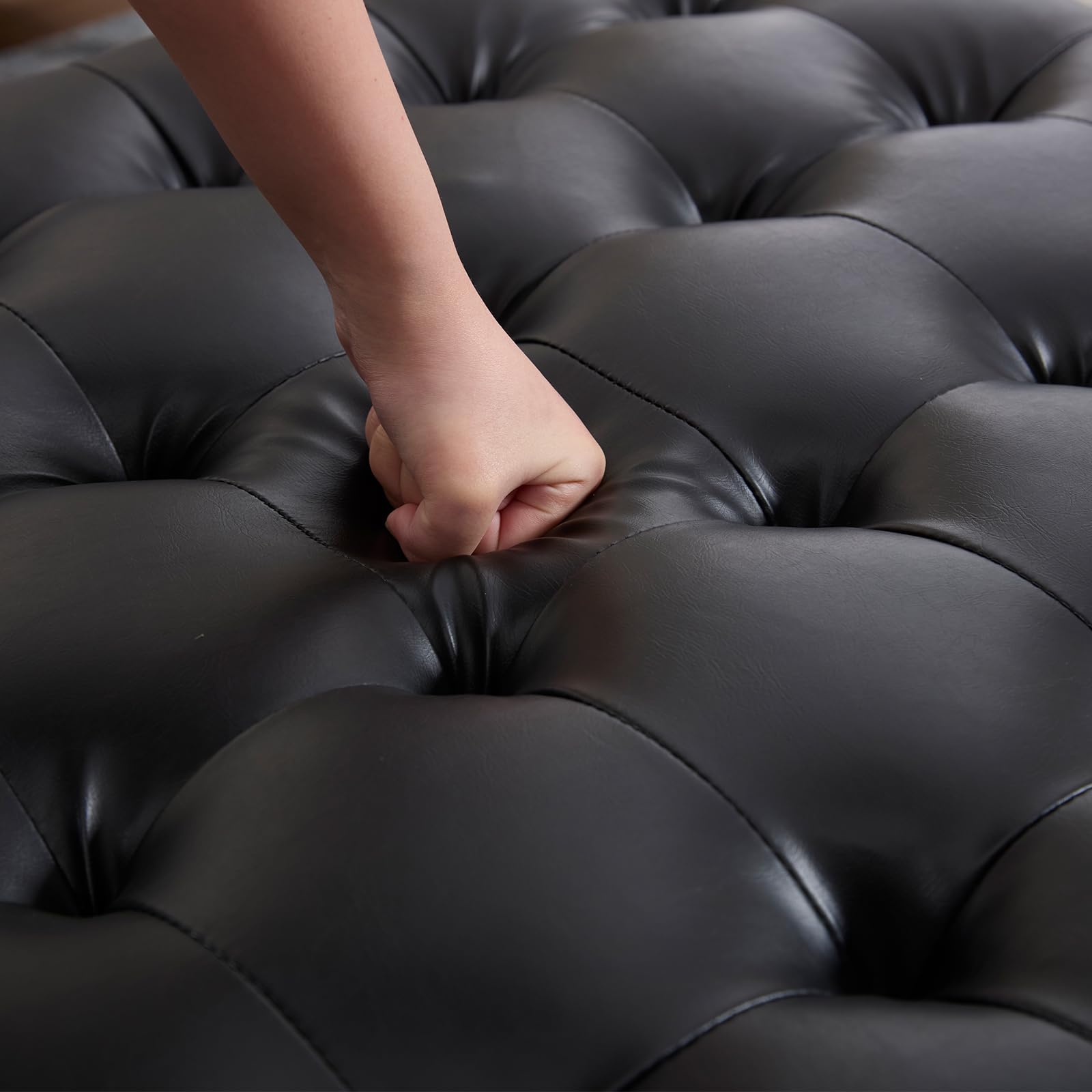 Kmax Leather Ottoman Coffee Table - 63051 & 6305CT