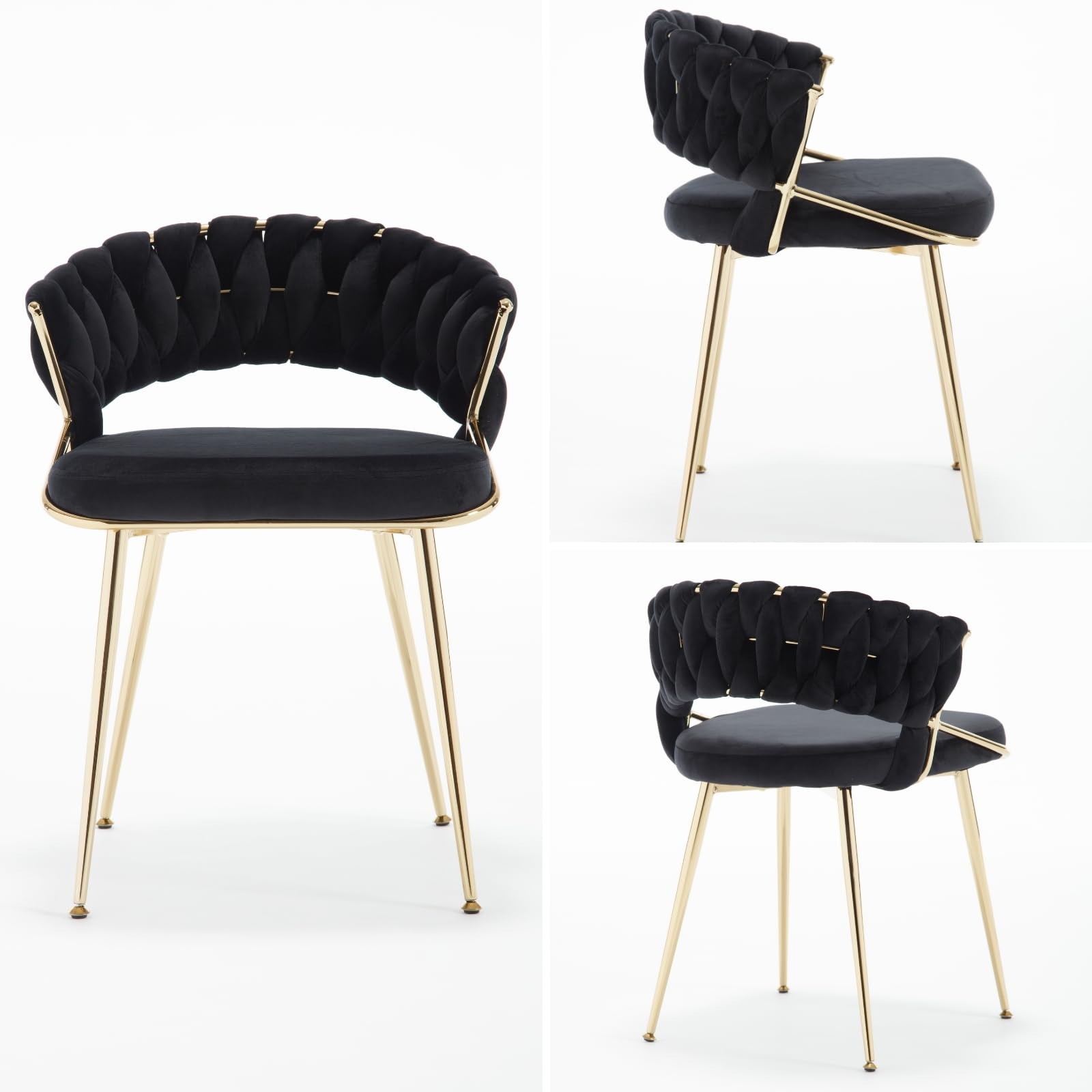 CHICAURA Woven Velvet Dining Chairs Set of 2 - 1561DC