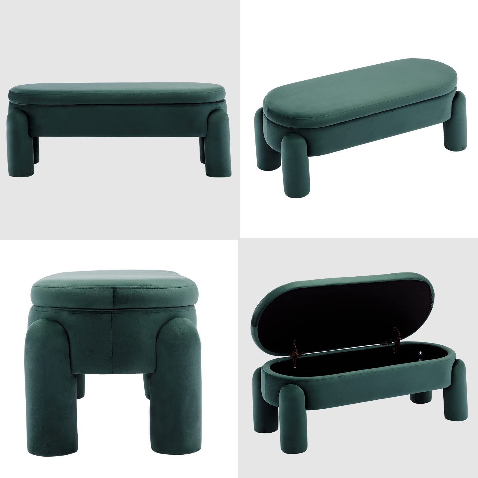 ROCITY Modern Upholstered Storage Bench - 2566BH