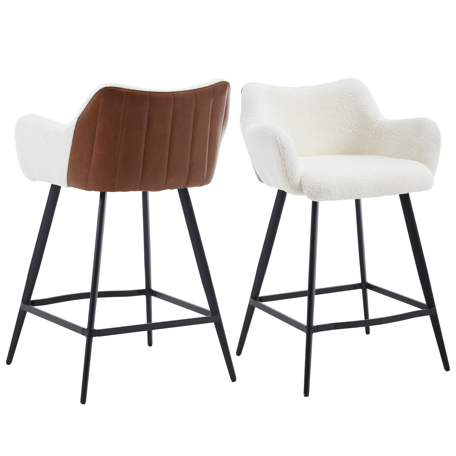 VESCASA 26"H Modern Linen Counter Height Stools Set of 2 - 5029CS