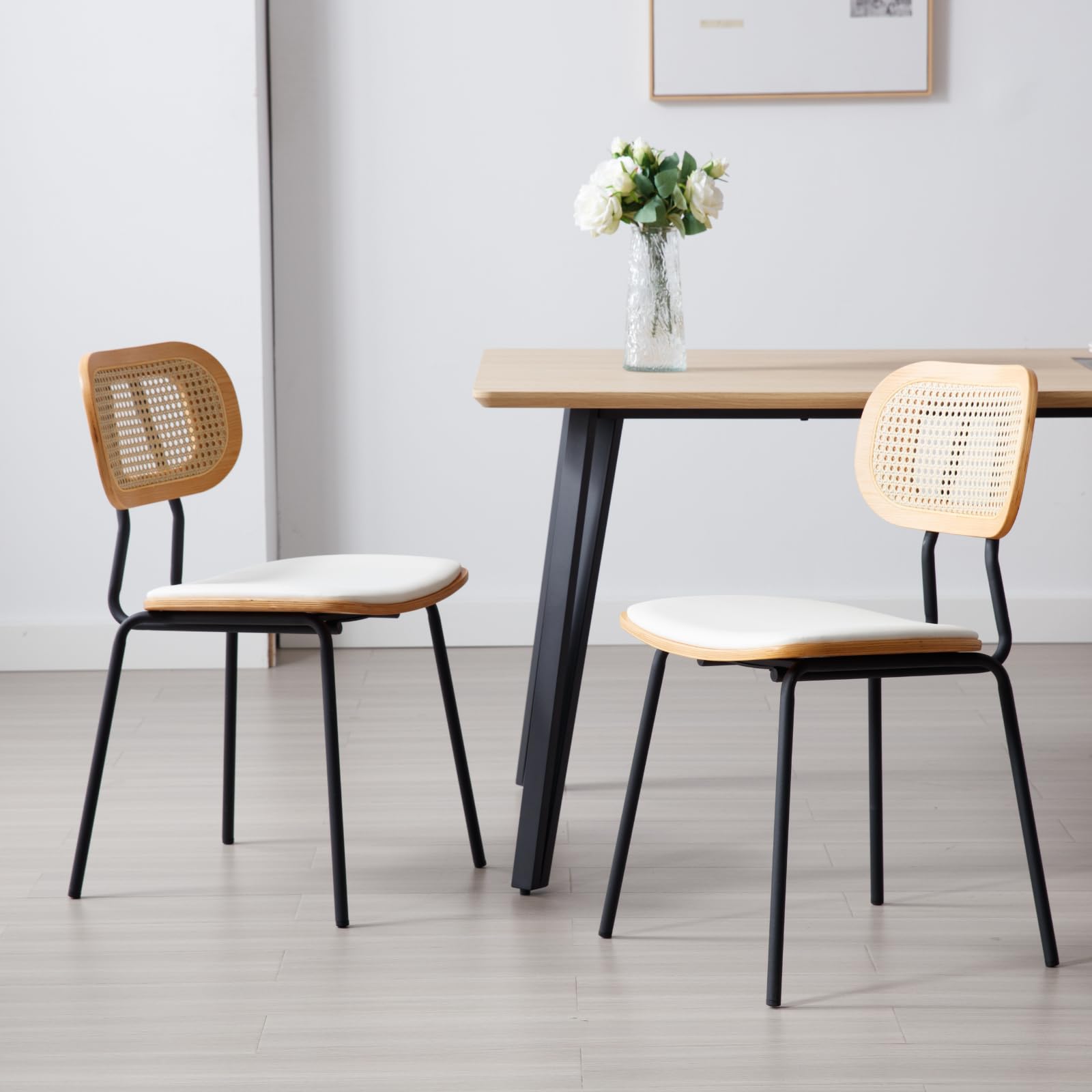 Kmax Rattan Back Dining Chairs Set of 2 - 6647DC