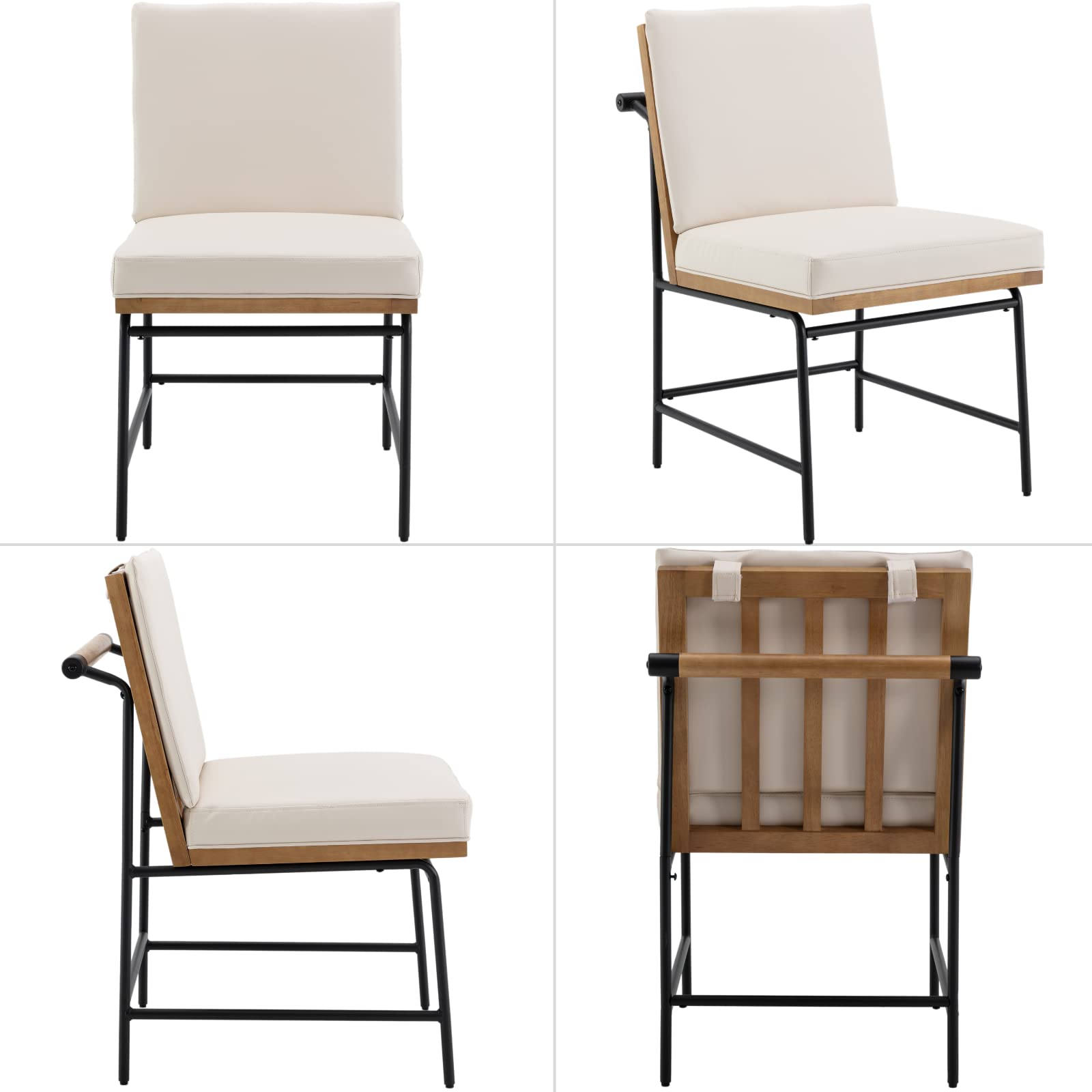 CIMOTA Metal Legs Armless Dining Chairs Set of 2 - 1912DC