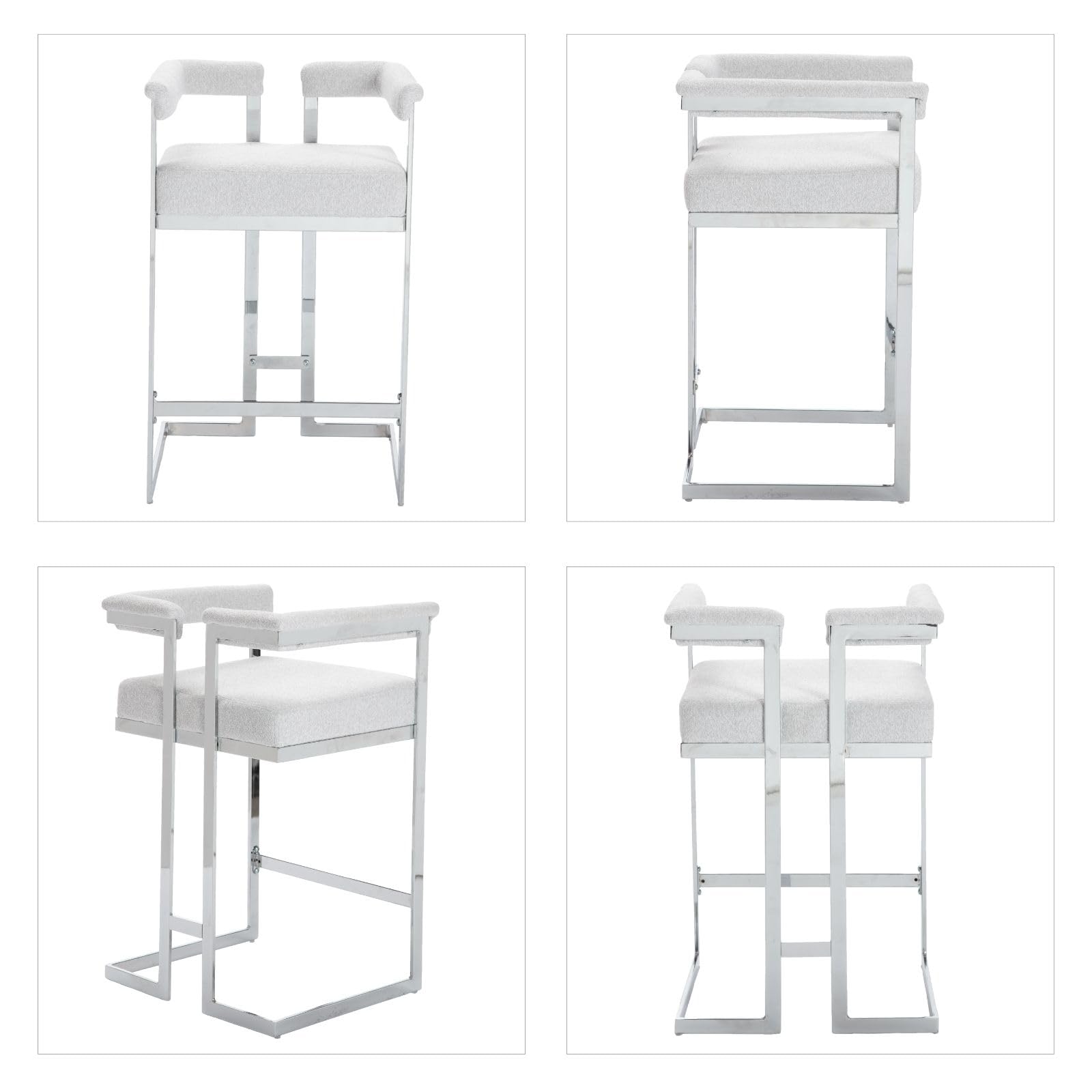 CHICAURA 26" Modern Metal Finish Counter Stools Set of 2 - 1010CS