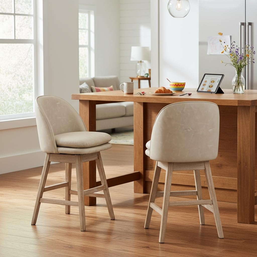 Janoray Mid-Century Swivel Counter Stools Set of 2 - 3004CS