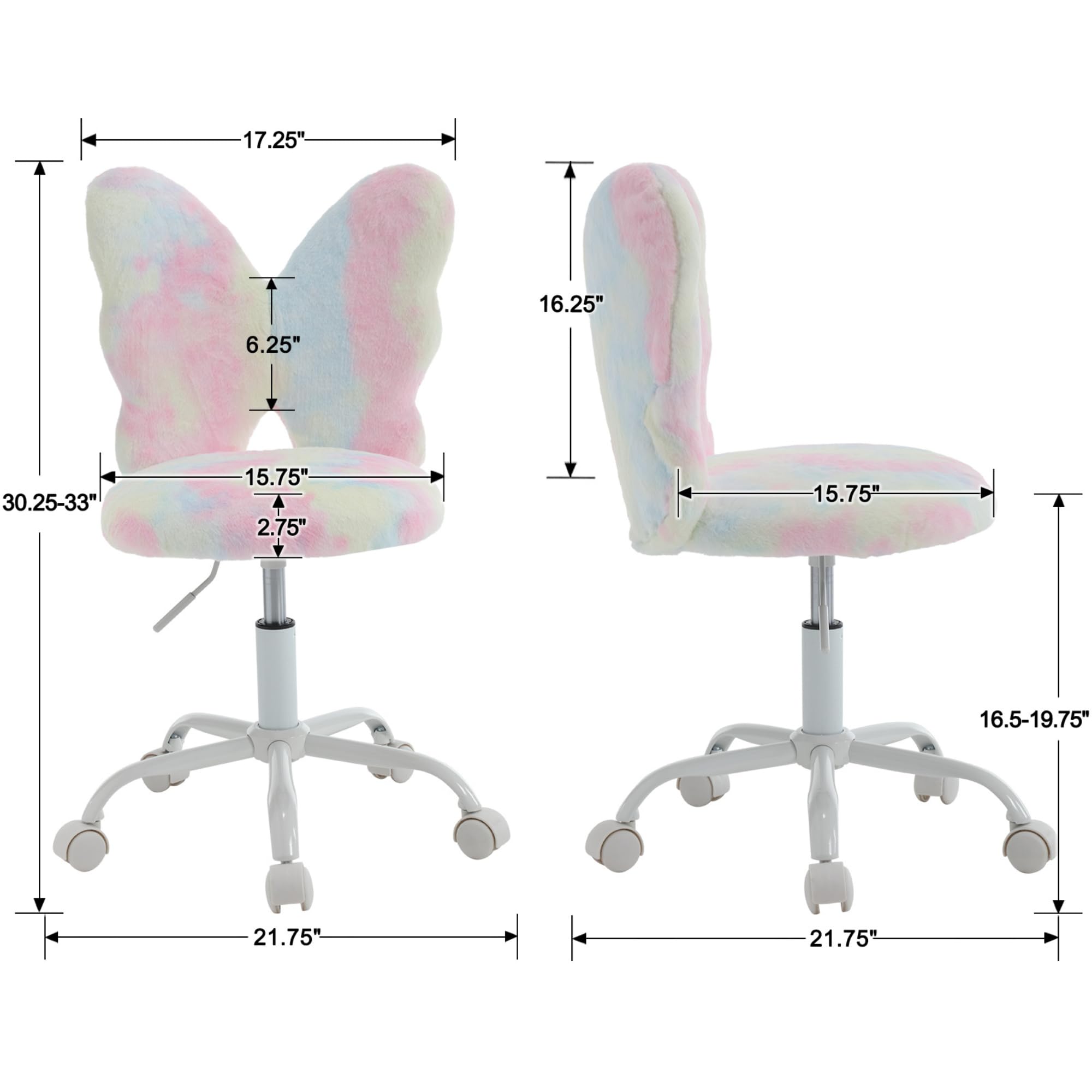 Kmax Butterfly Colorful Swivel Kids Desk Chair 1 PCS - 1723KC