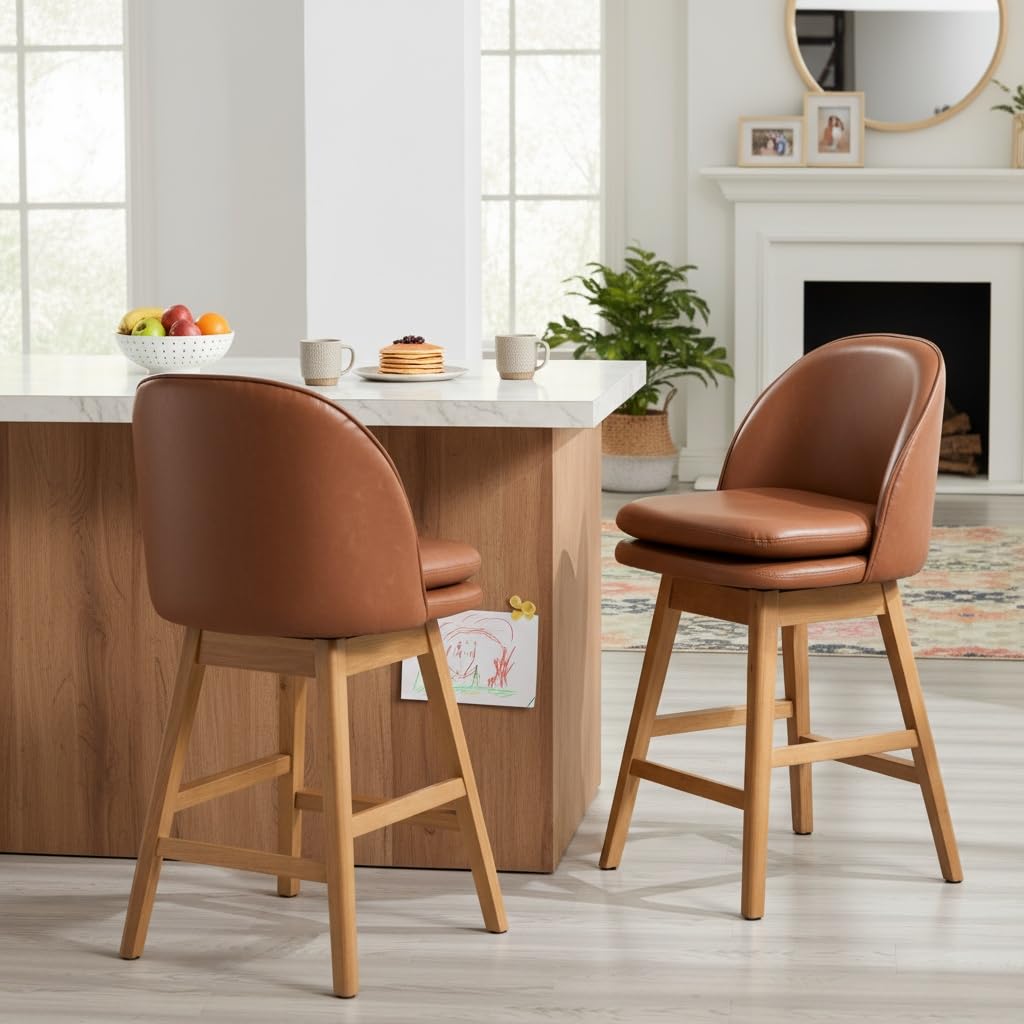 Janoray Mid-Century Swivel Counter Stools Set of 2 - 3004CS
