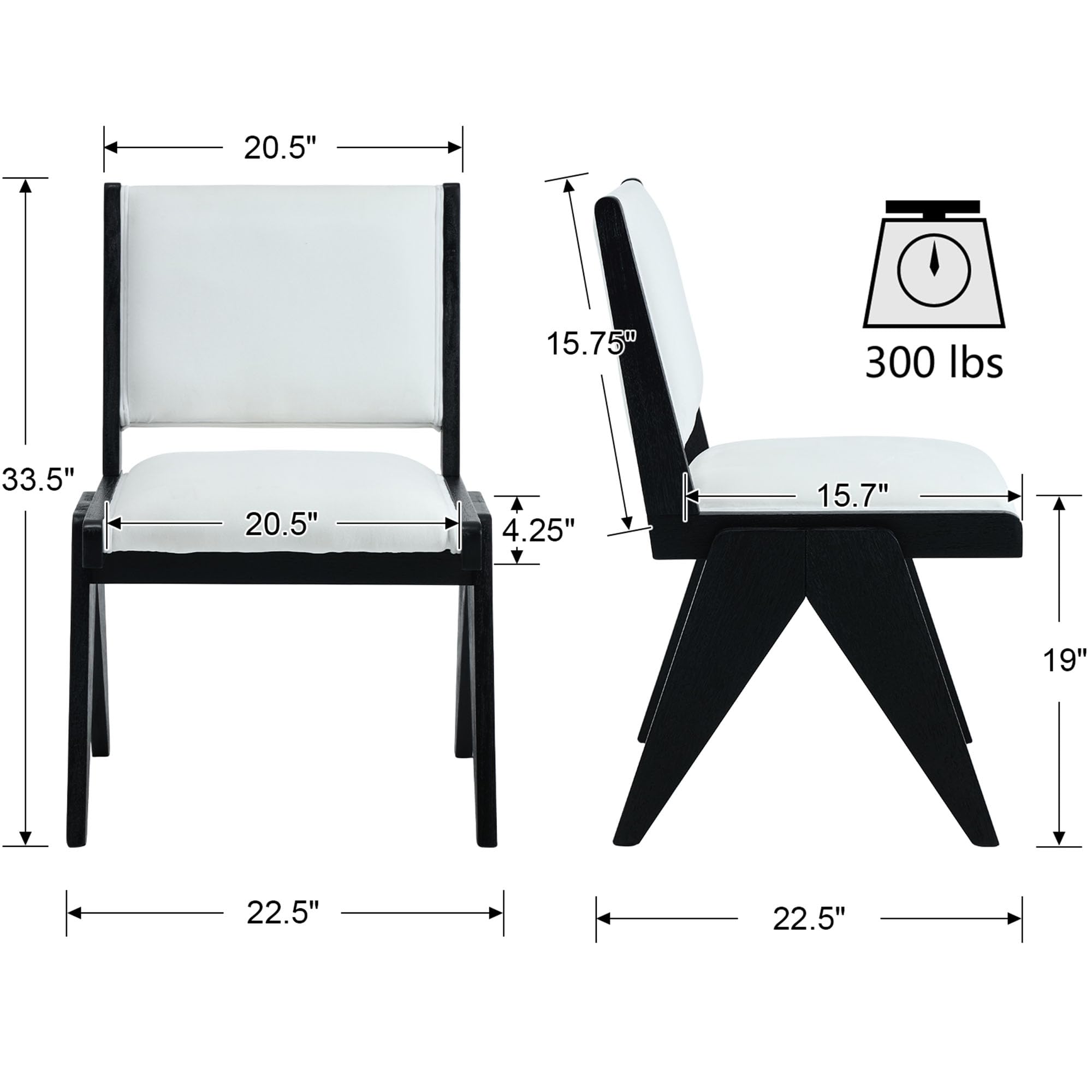 VESCASA Cane Dining Side Chairs Set of 2 - 1861DC