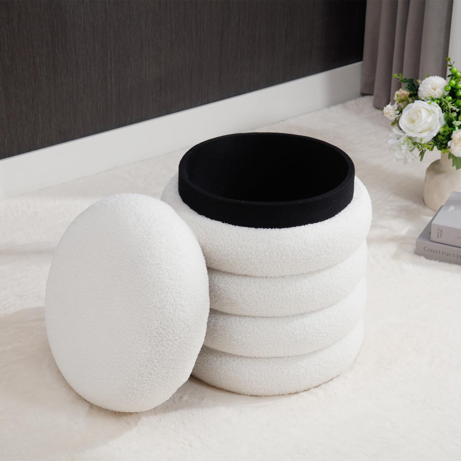 VESCASA Modern Round Storage Ottoman 1 PCS - 30070OT
