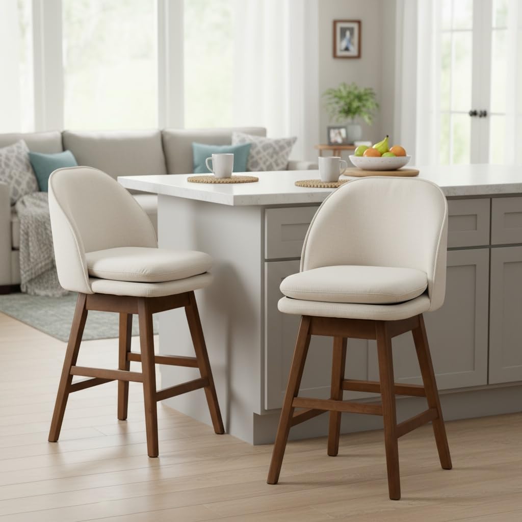 Janoray Mid-Century Swivel Counter Stools Set of 2 - 3004CS