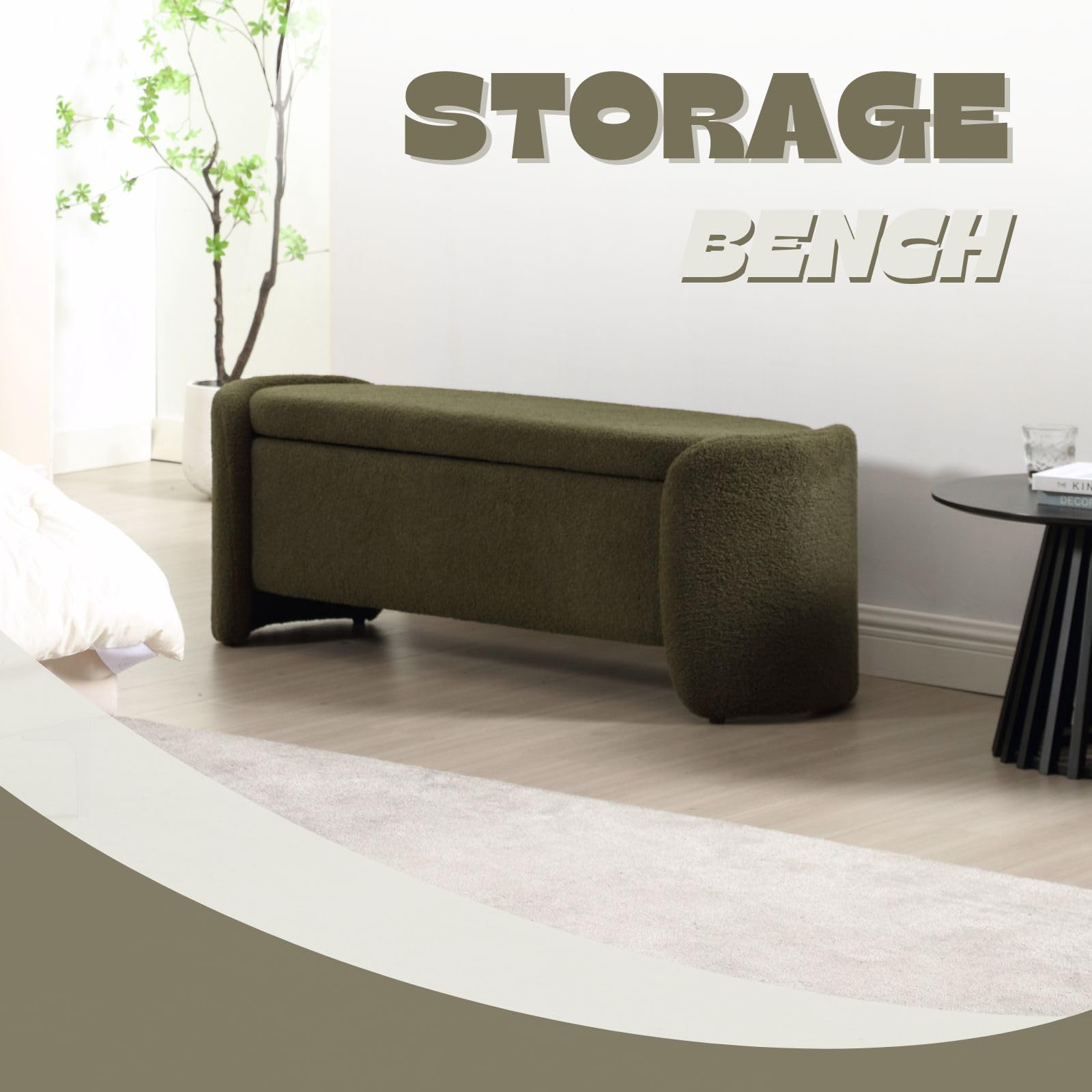 ROCITY 50"W Sherpa Storage Bench End of Bed - 30159BH