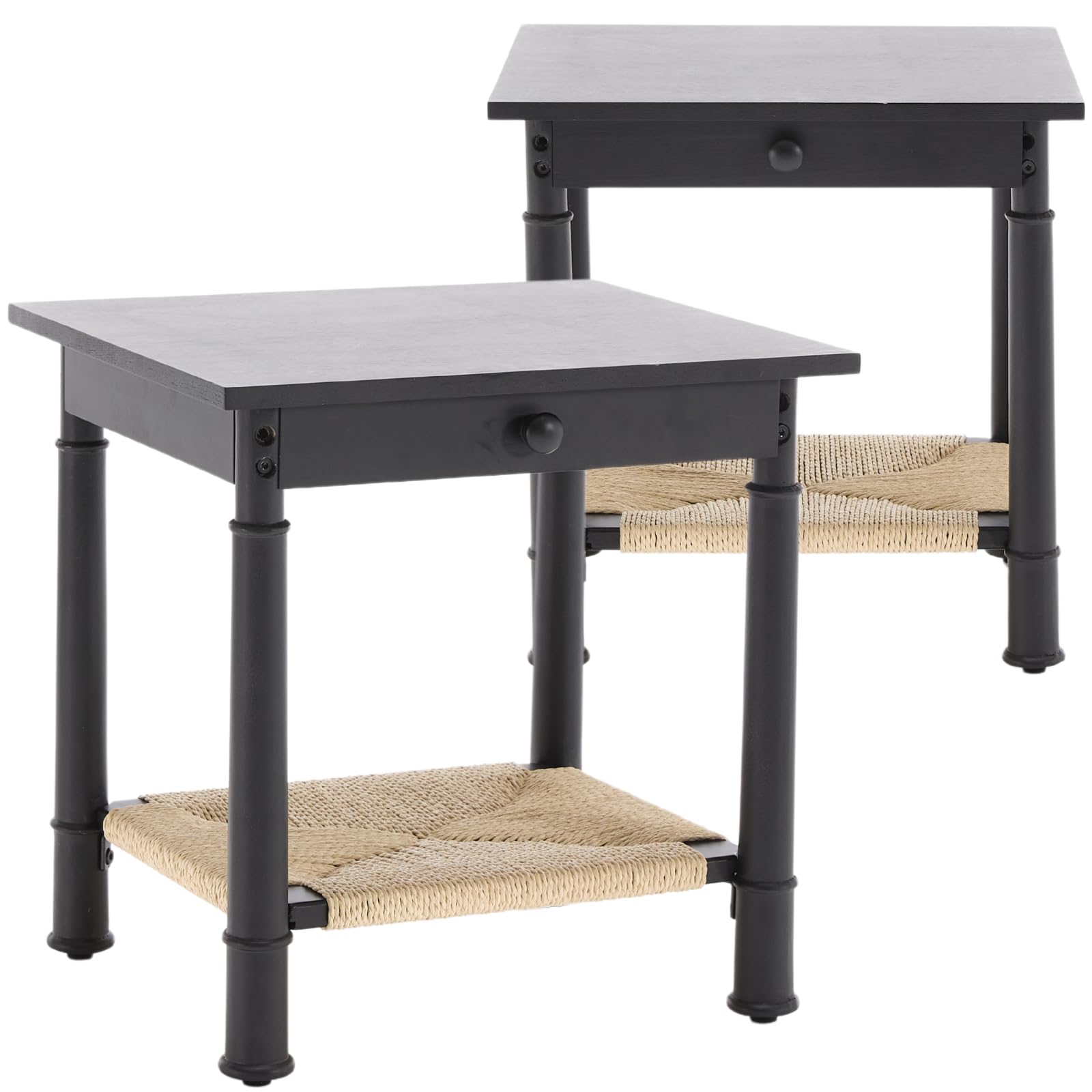 Janoray Farmhouse Square Side Table with Drawer - 22752ST