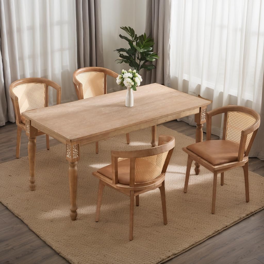 Janoray Dining Chairs with Cane Woven Back Set of 2 - 10085DC