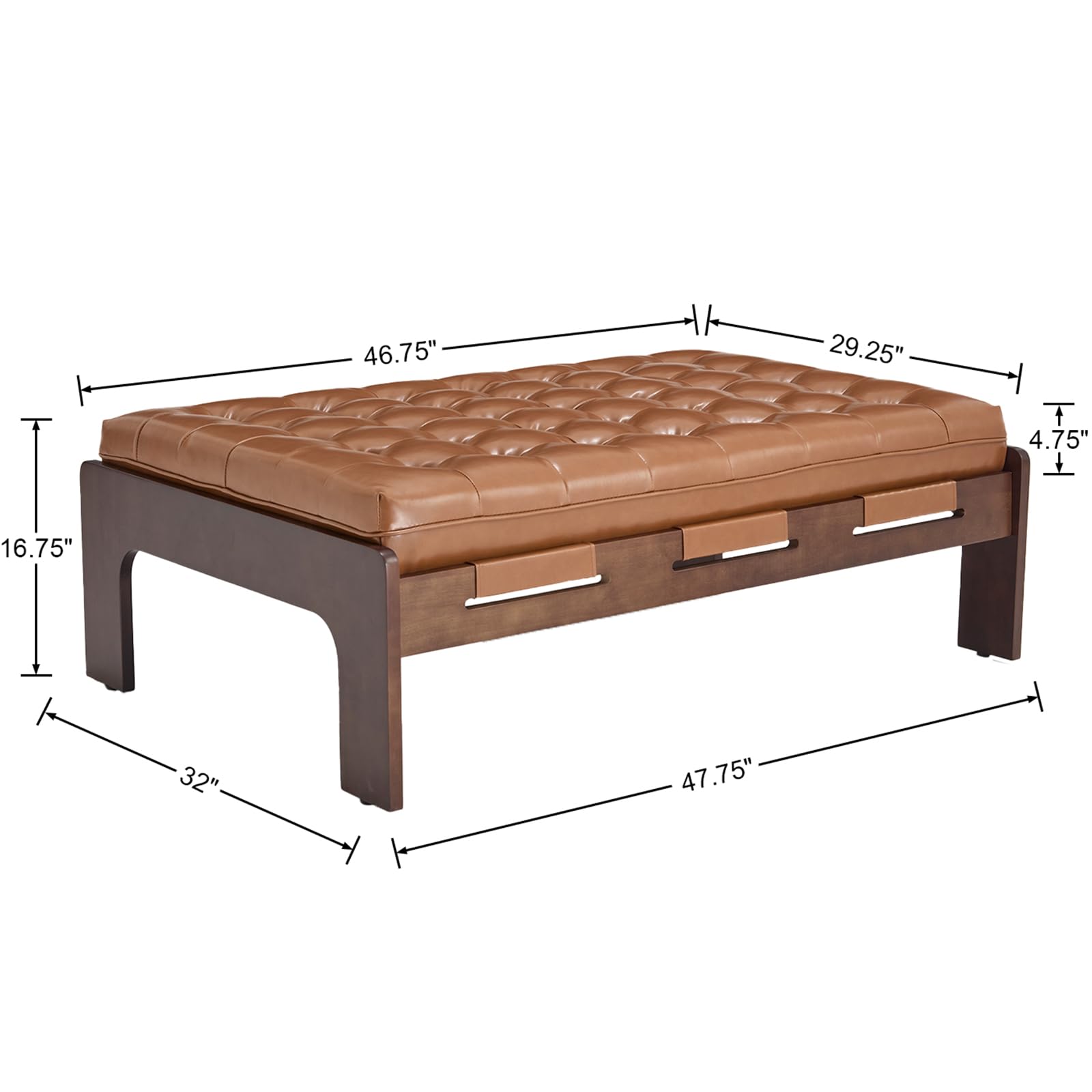 Kmax Leather Ottoman Coffee Table - 63051 & 6305CT