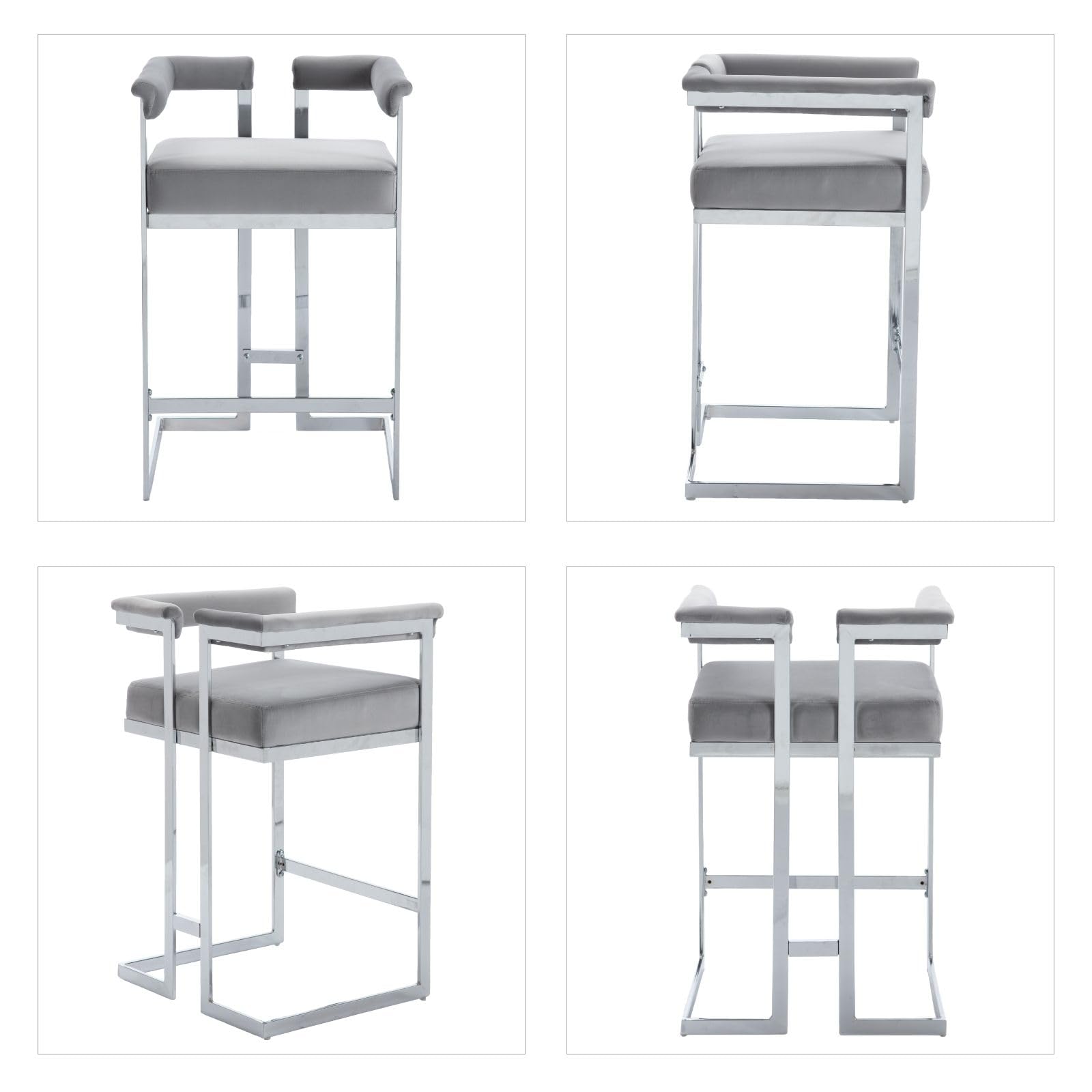 CHICAURA 26" Modern Metal Finish Counter Stools Set of 2 - 1010CS